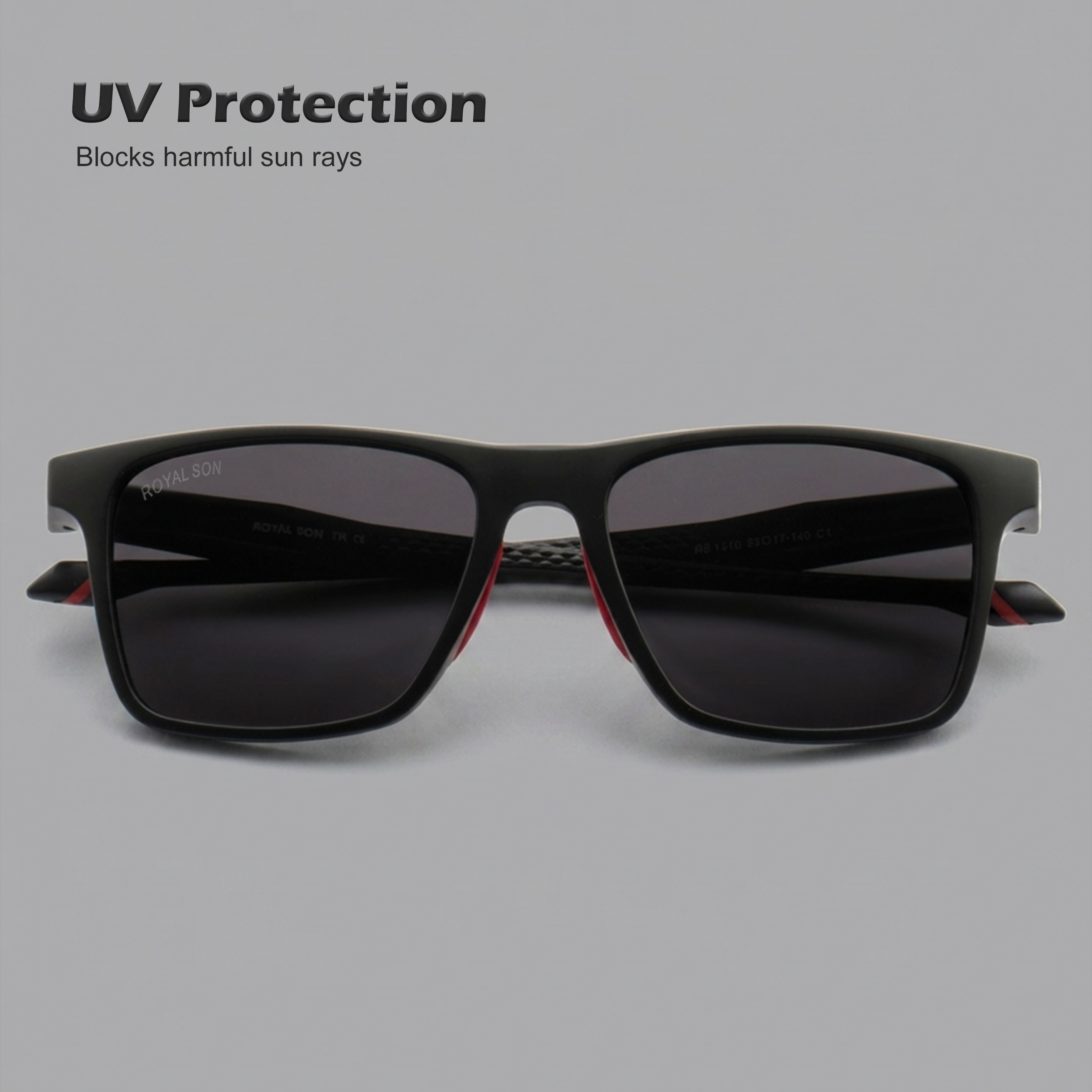 Royal Son Black Cooling Polarized Sunglasses For Men - SG-RS1010-C1