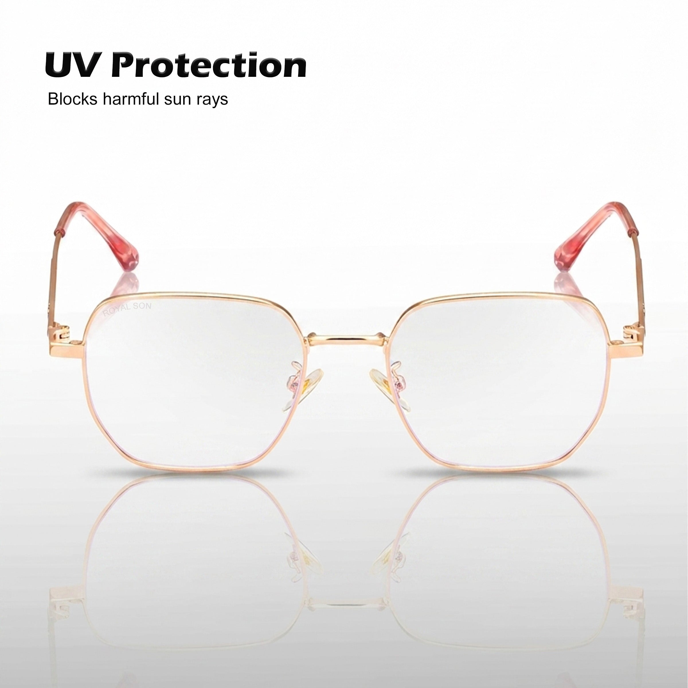 Royal Son Polygon Blue Ray Cut Men Women Eye Glasses - SF0016-C5