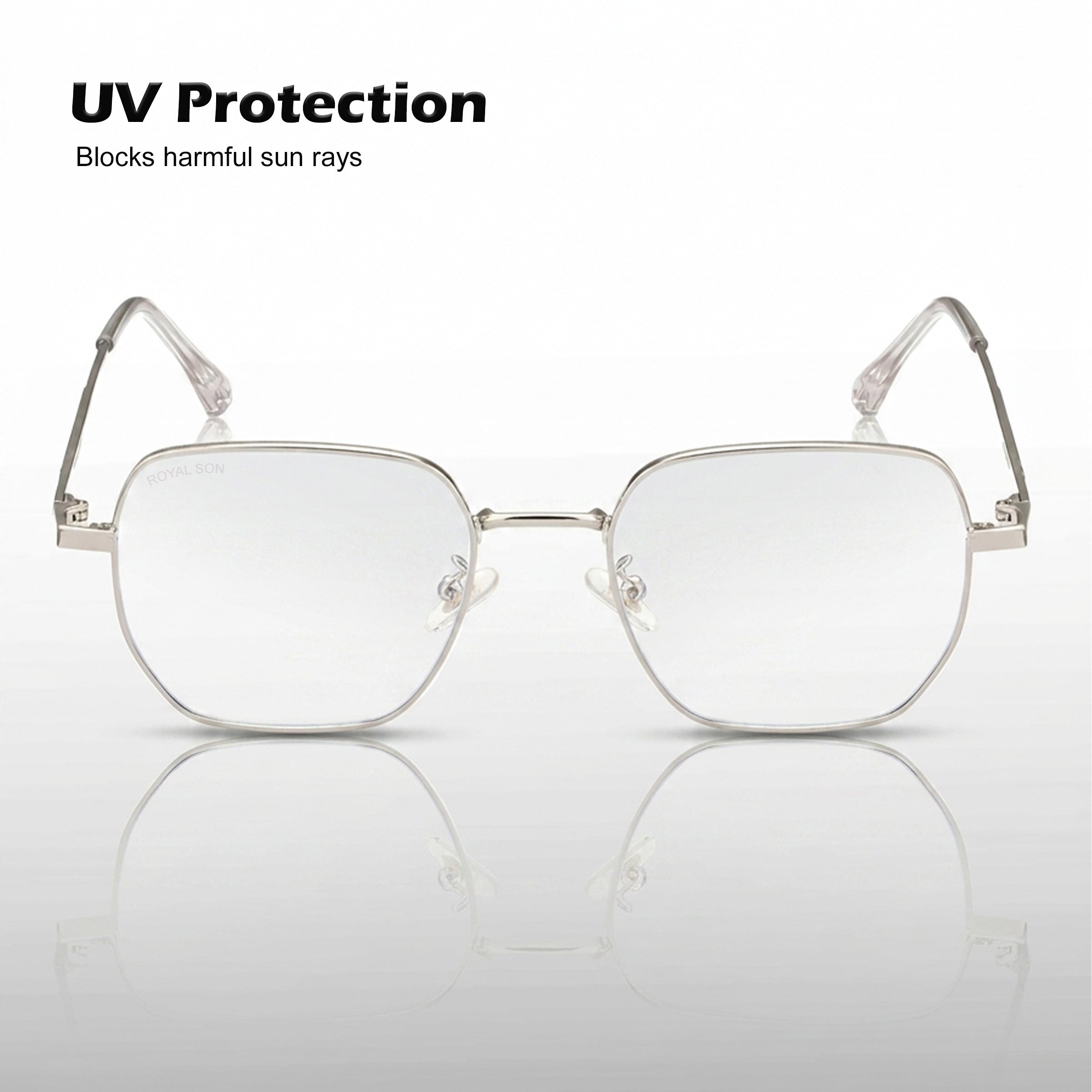 Royal Son Polygon Blue Ray Cut Men Women Eye Glasses - SF0016-C3