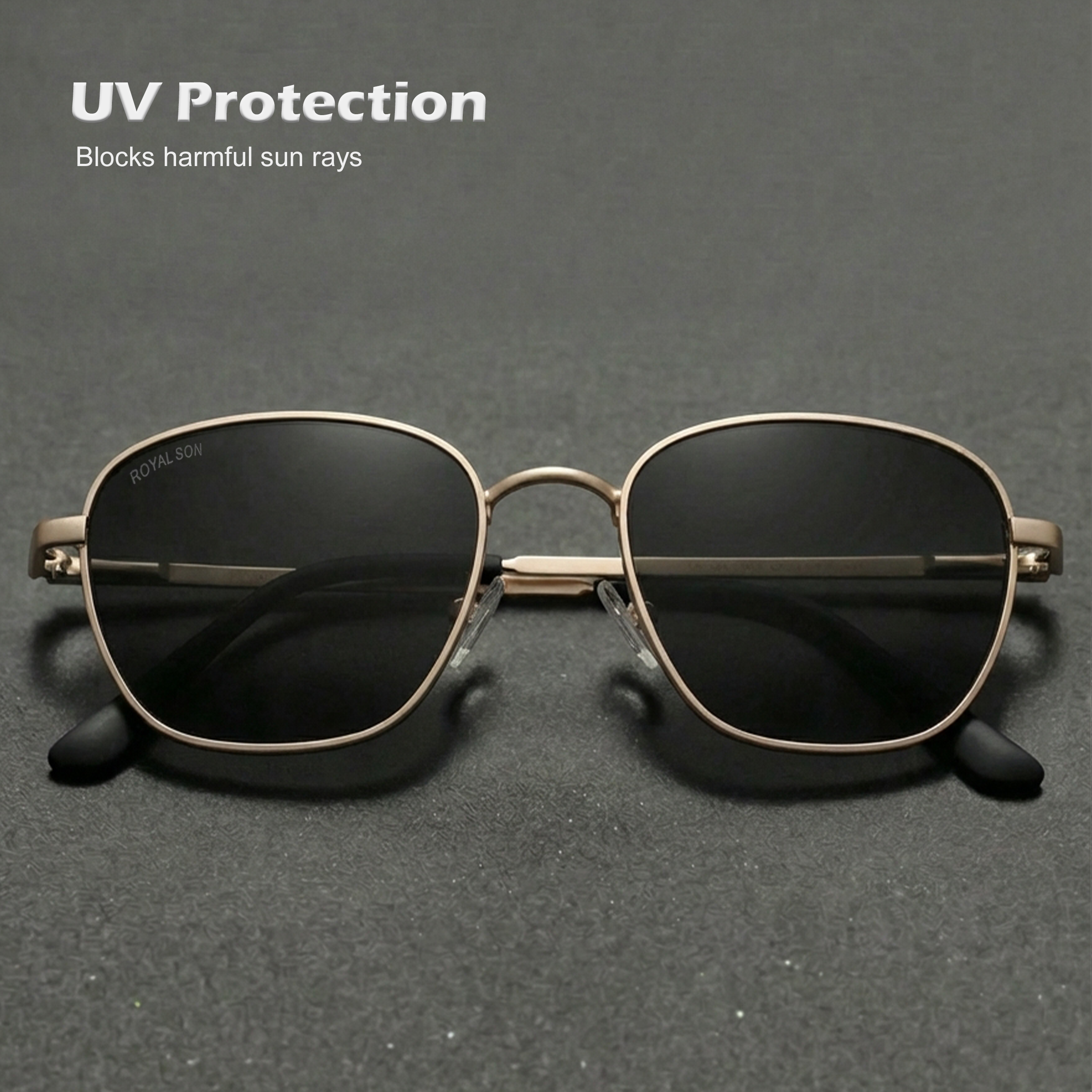 Royal Son Cooling UV Protection Square Sunglasses for Men & Women - SG-RS4040-C3