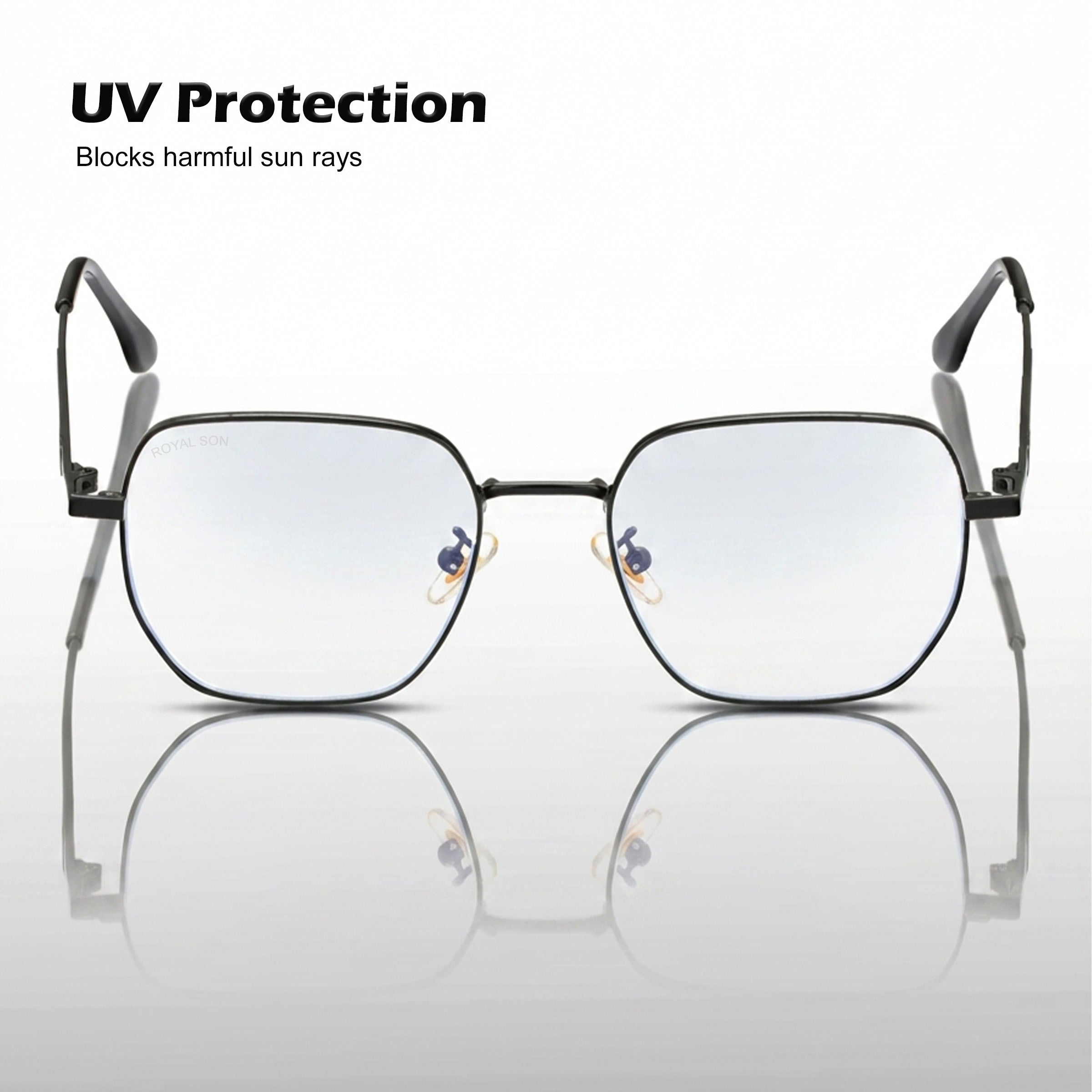 Royal Son Polygon Blue Ray Cut Men Women Eye Glasses - SF0016-C1