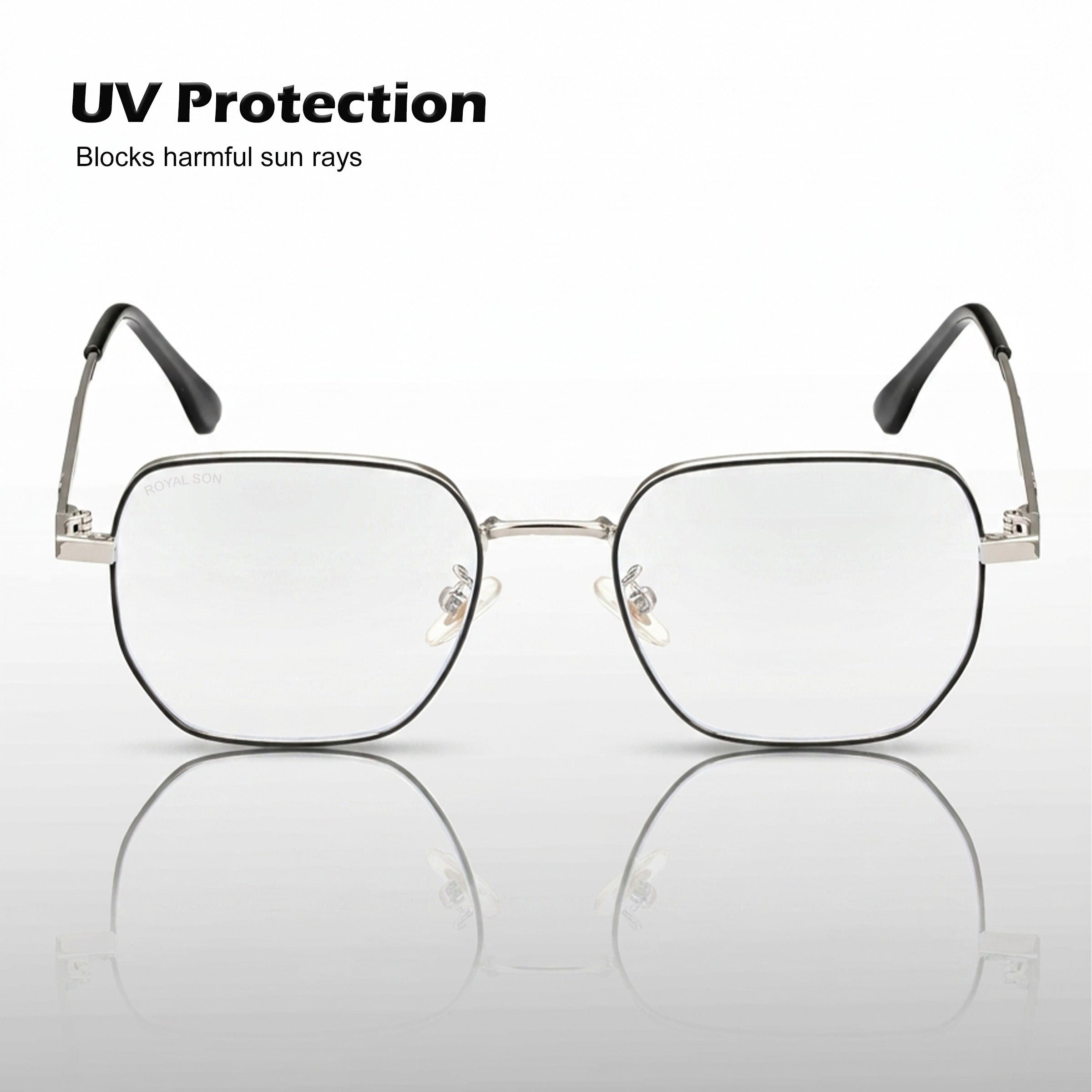 Royal Son Polygon Blue Ray Cut Men Women Eye Glasses - SF0016-C2
