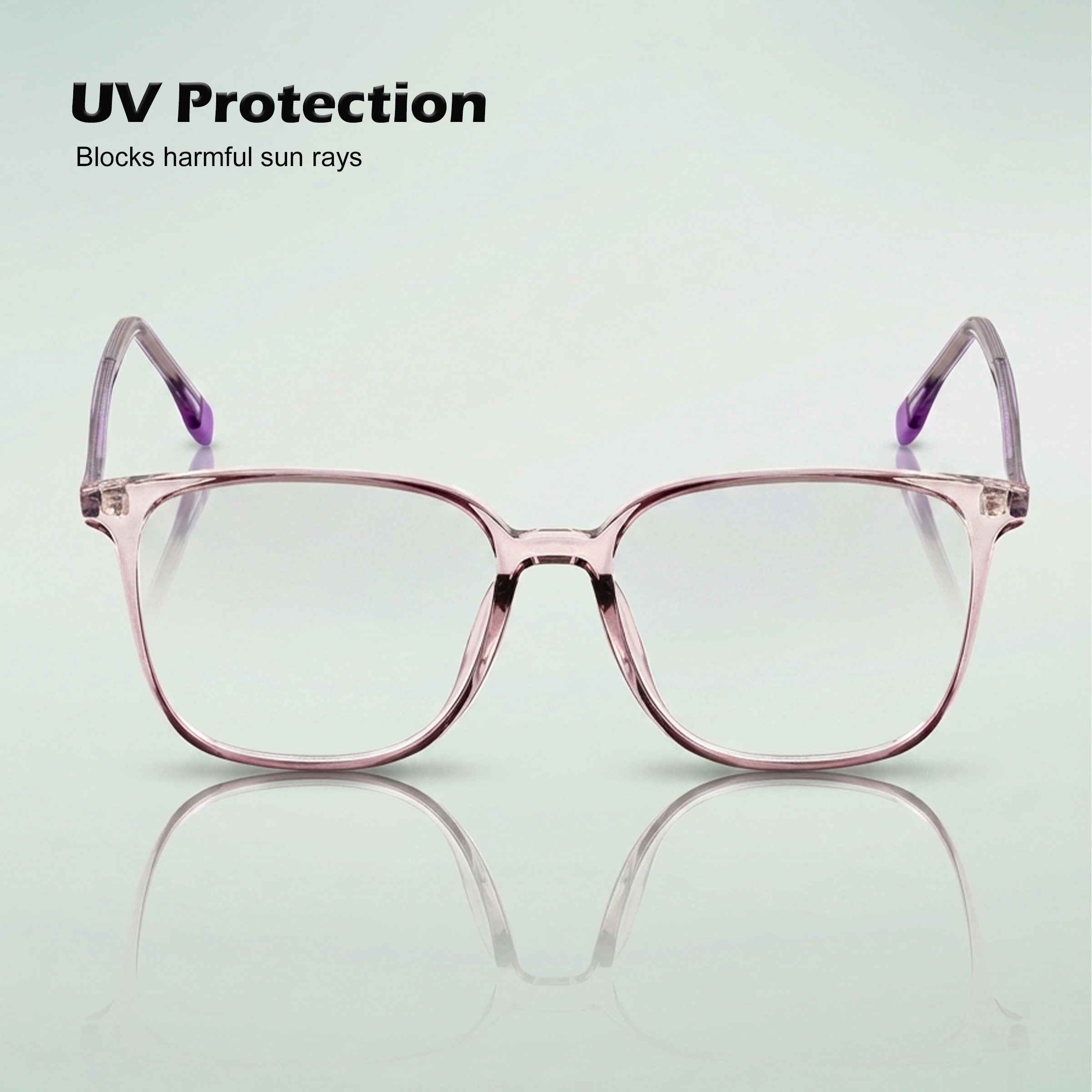 Royal Son Square Anti Glare Transparent Blue Light Blocking Men Spectacles Frame - SF0026-C5