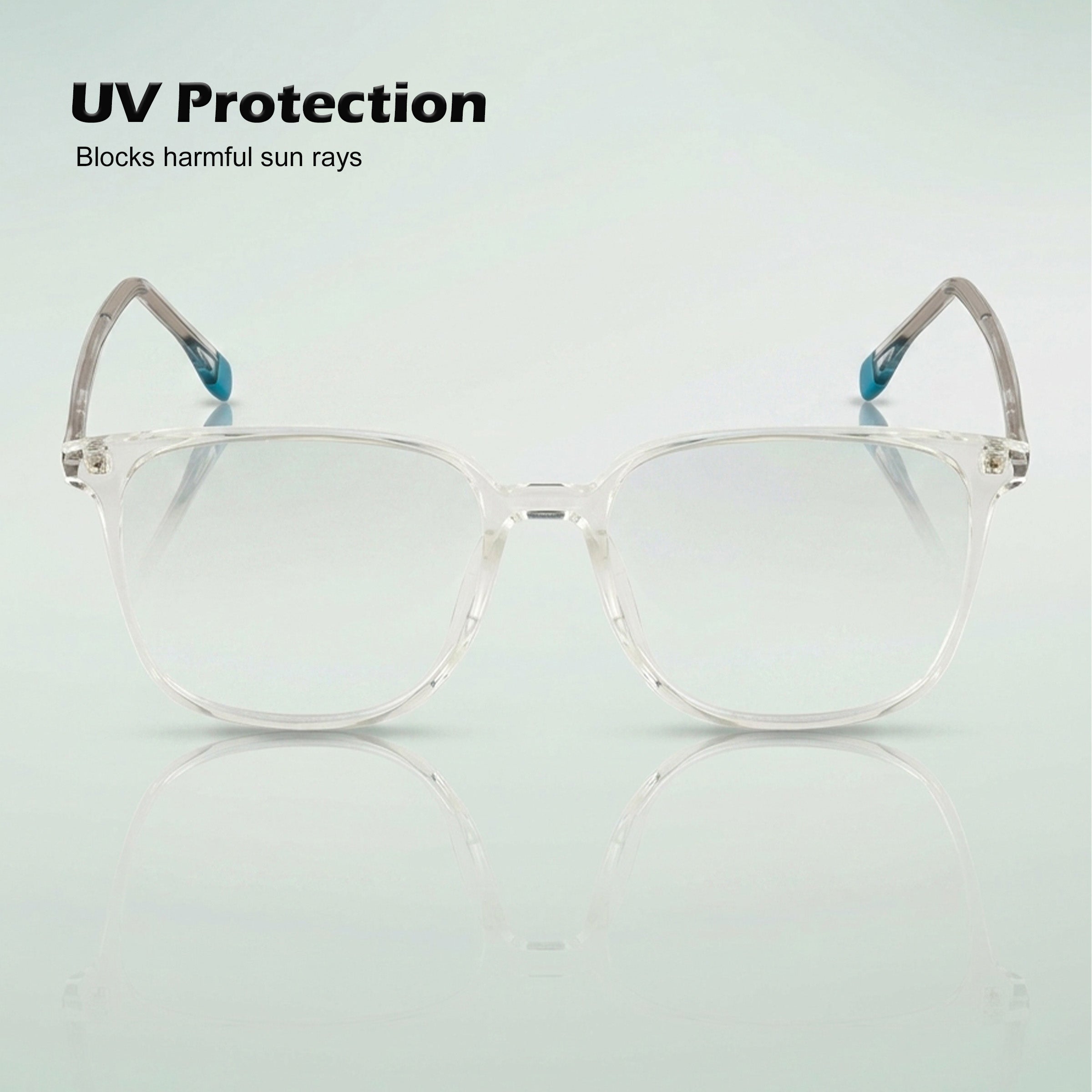 Royal Son Square Clear Computer Blue Ray Cut Lens Full Rim Square Frames For Men - SF0026-C3