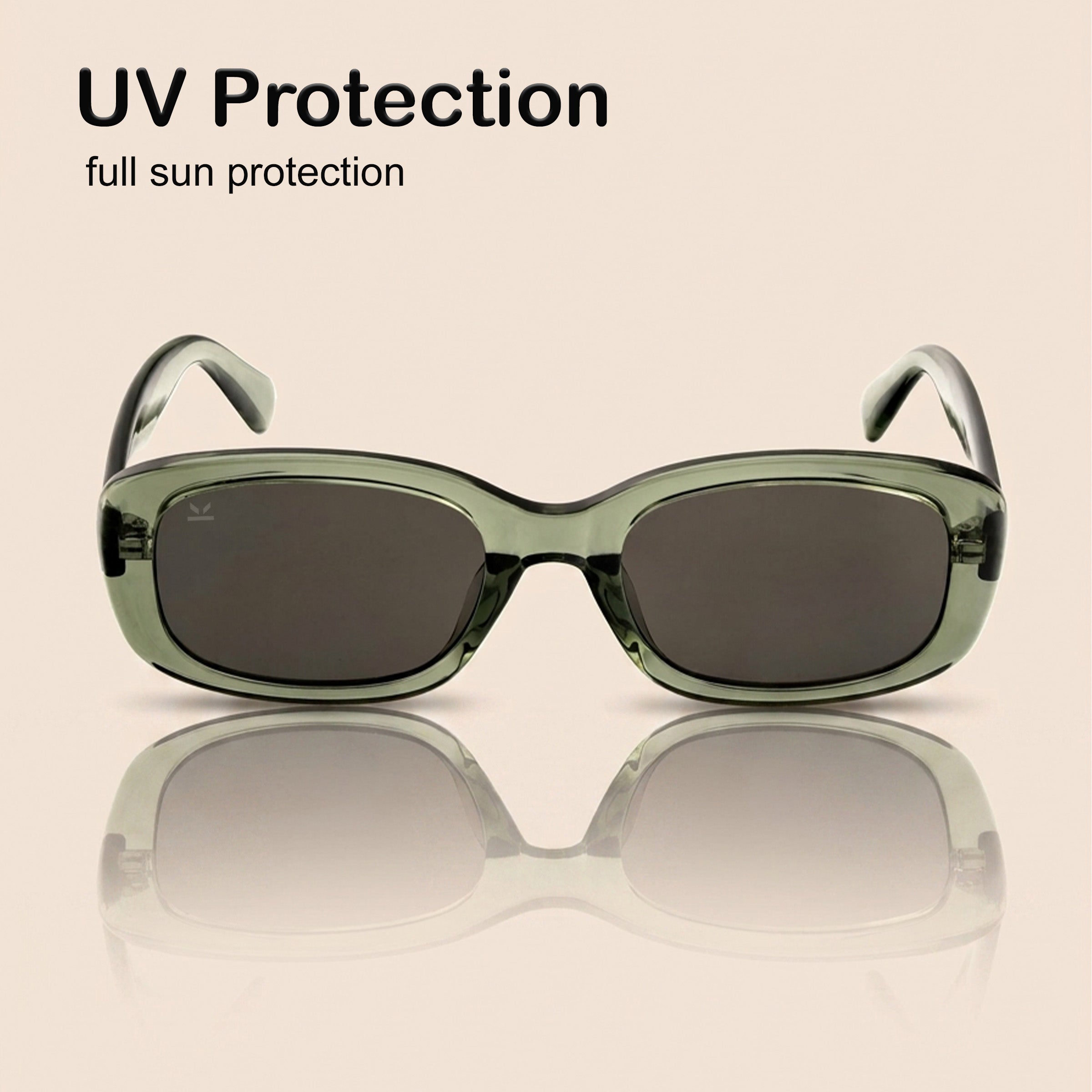 PERKEY 100% UV Protected Rectangle Shades For Women - PRKY0019-C2