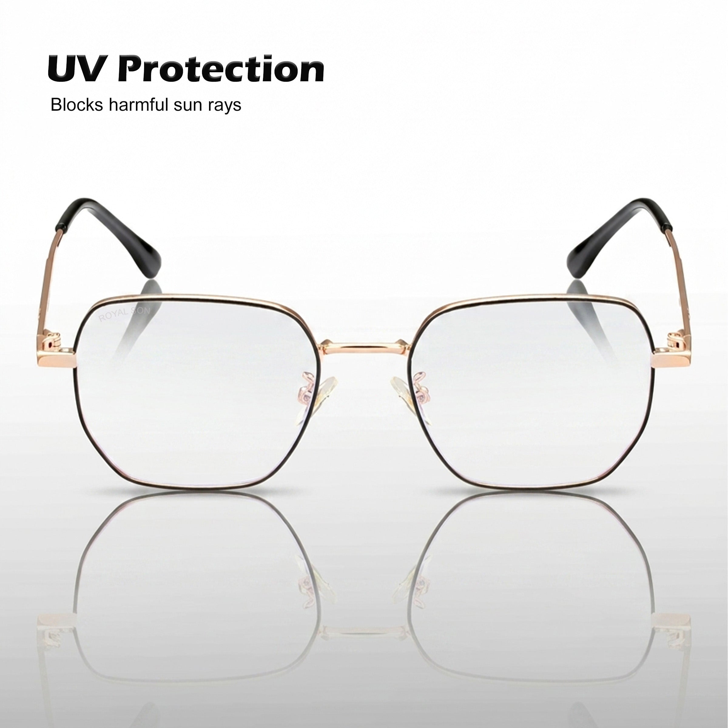 Royal Son Polygon Blue Ray Cut Men Women Eye Glasses - SF0016-C4