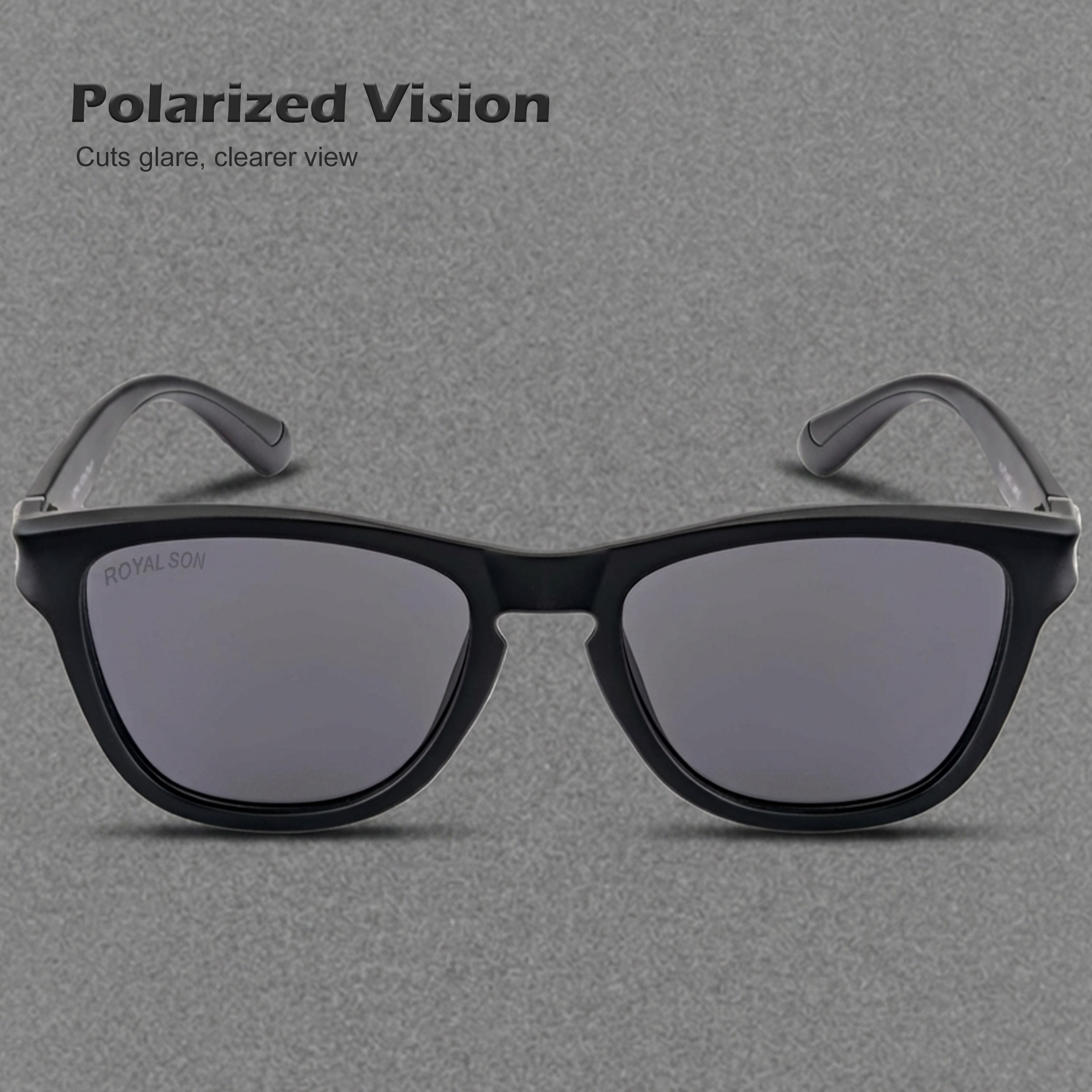 ROYAL SON Black Polarized Sunglasses for Men Women - SG-RS2020-C1
