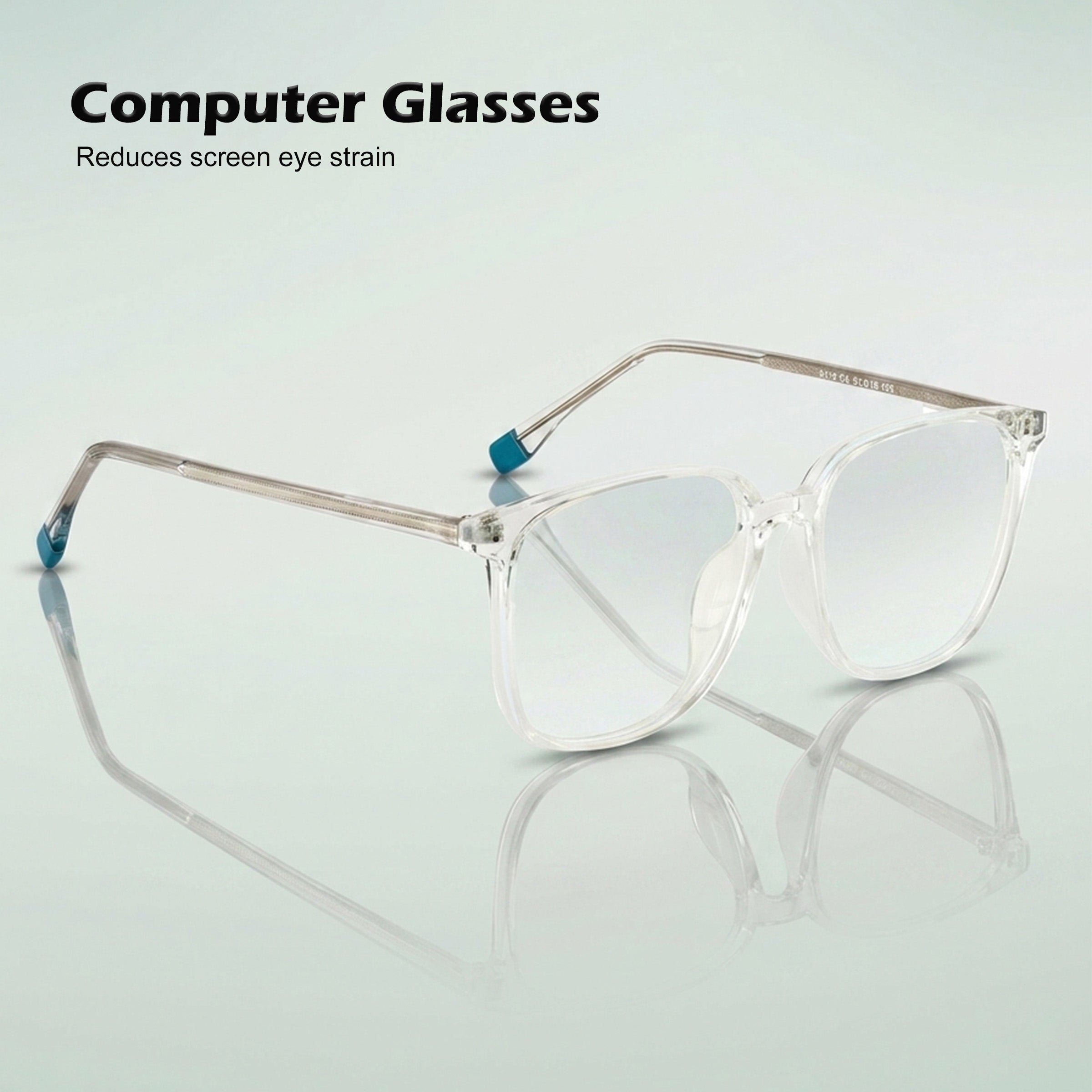 Royal Son Square Clear Computer Blue Ray Cut Lens Full Rim Square Frames For Men - SF0026-C3