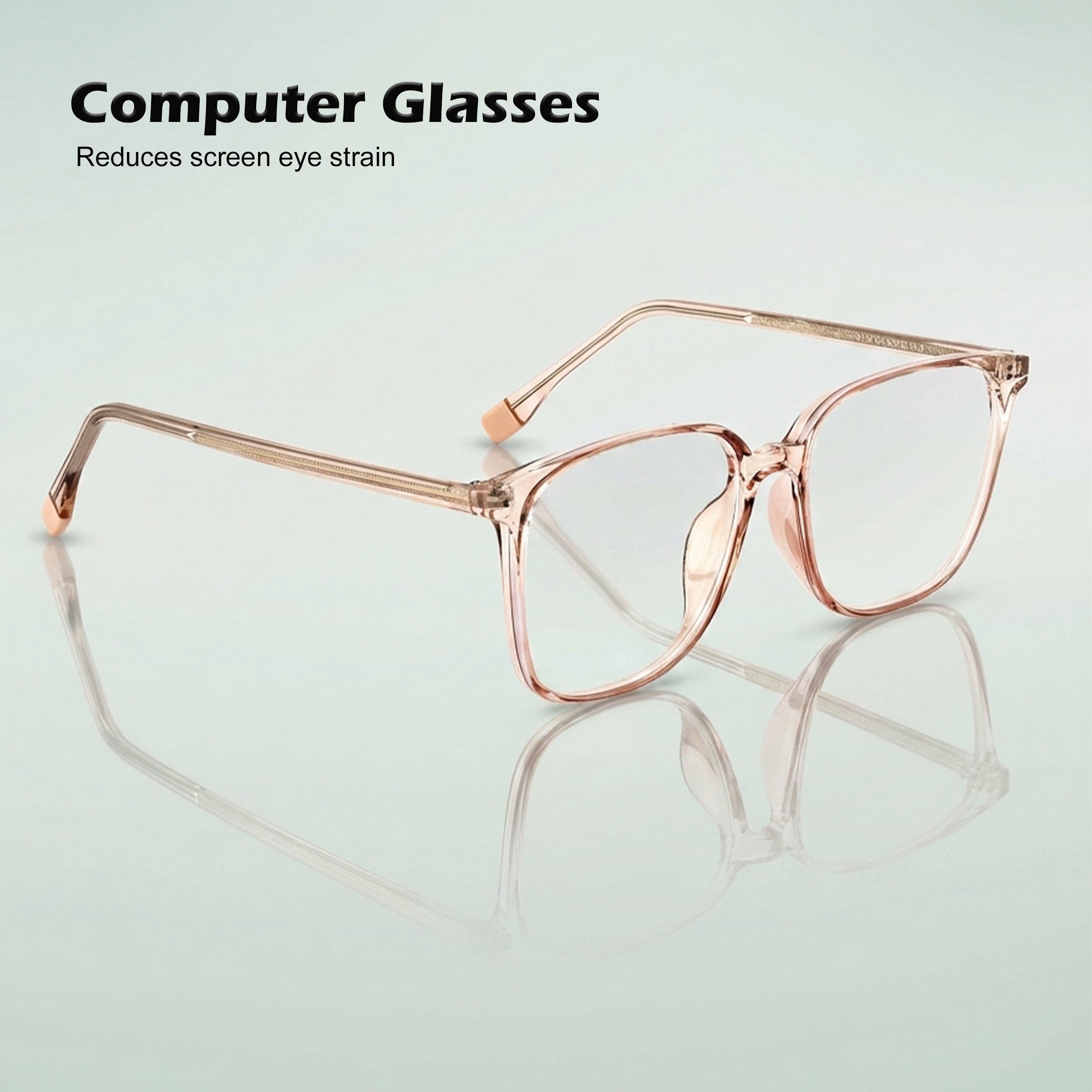Royal Son Square Transparent Blue Light Blocking Uv Protection Stylish Men Frames - SF0026-C4