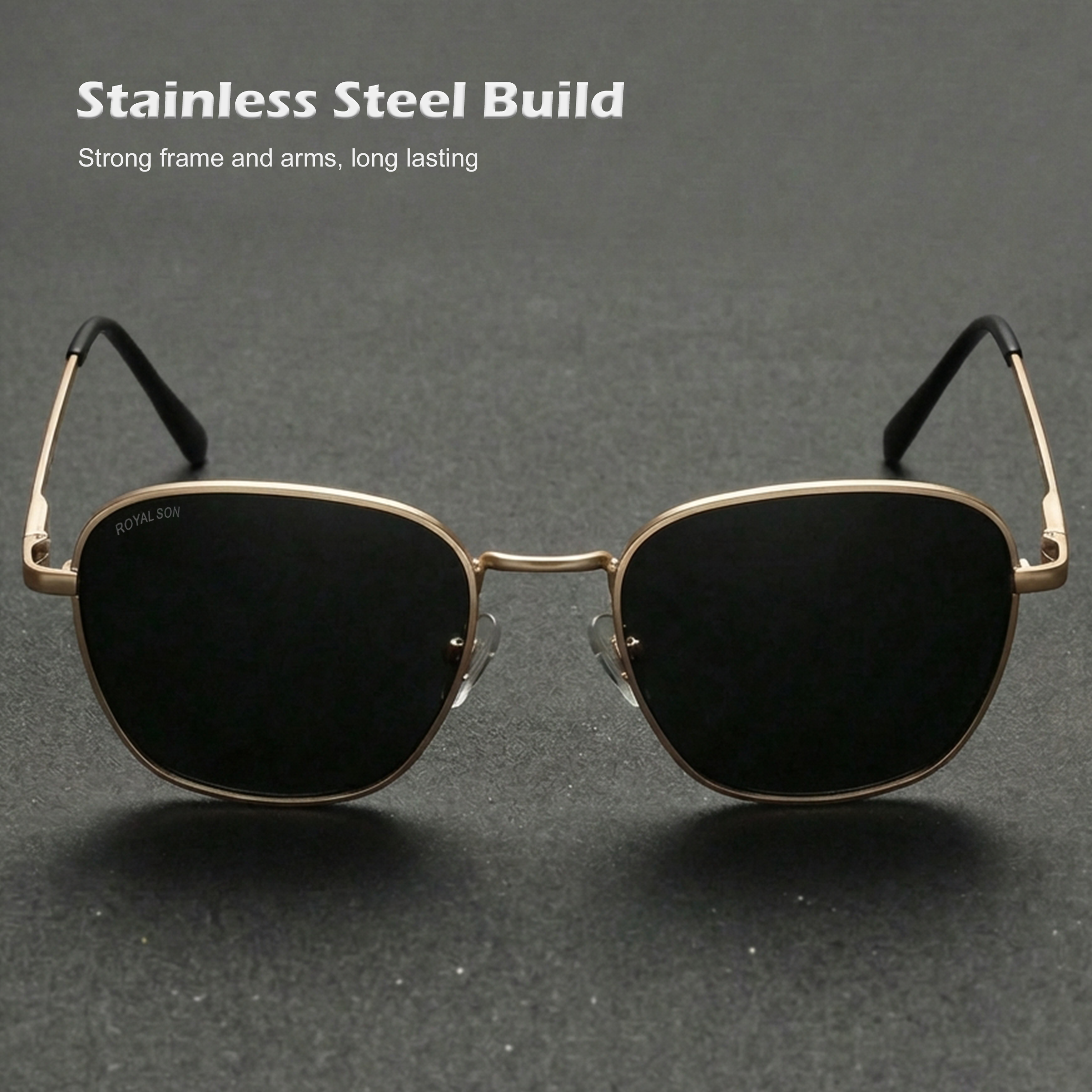 Royal Son Cooling UV Protection Square Sunglasses for Men & Women - SG-RS4040-C3