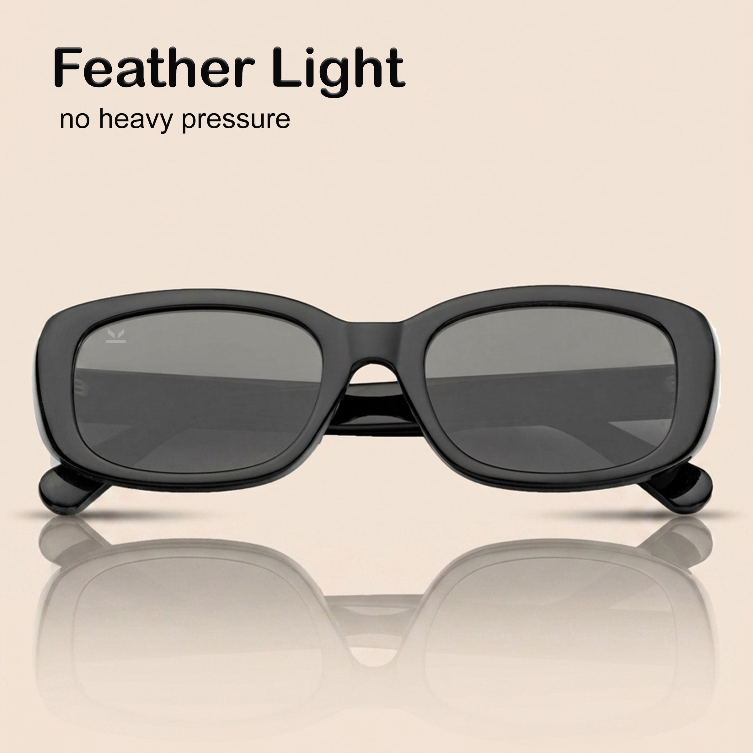 PERKEY 100% UV Protected Rectangle Sunglasses For Women - PRKY0019-C1