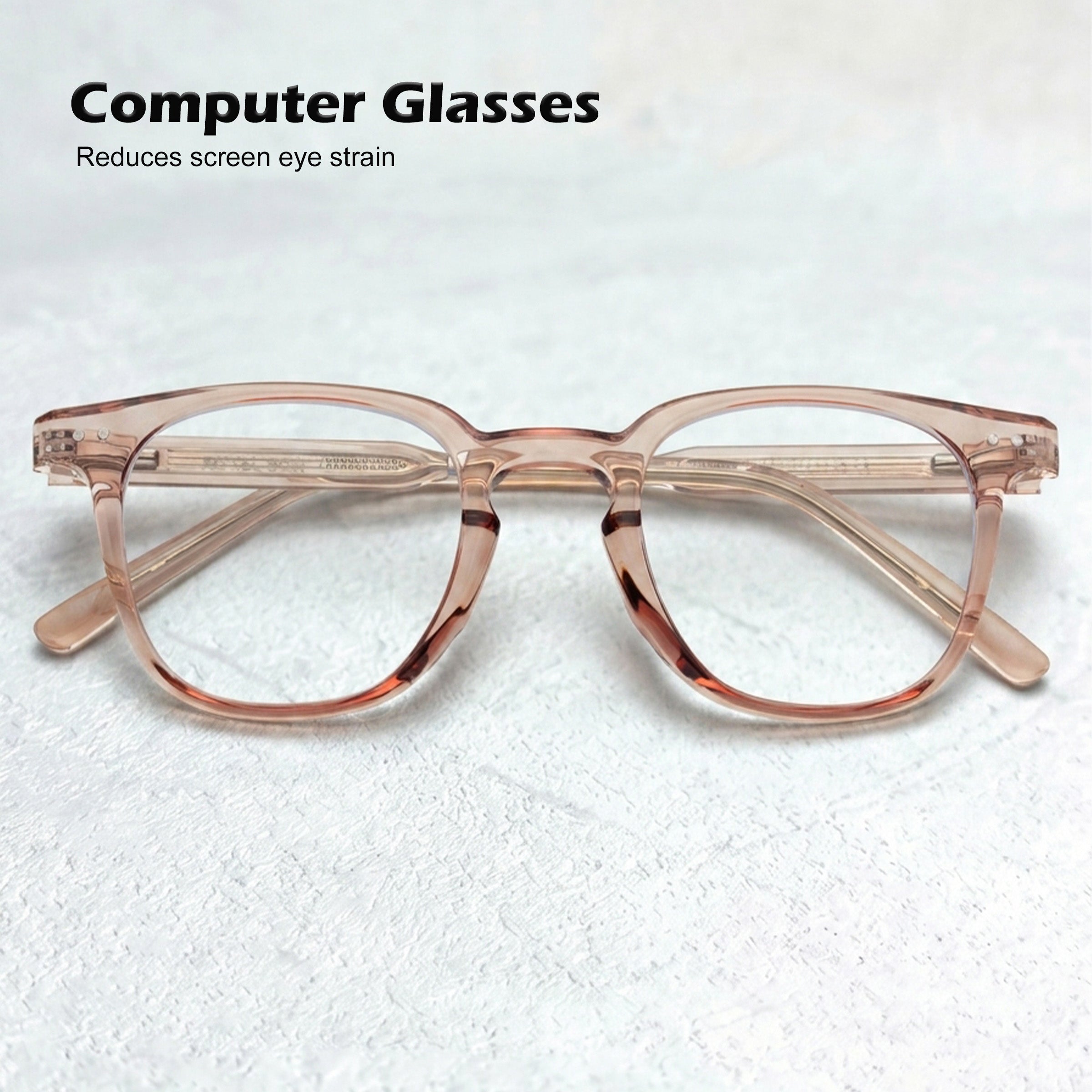 Royal Son Sqaure Brown Anti glare Blue Cut Spectacles Frames Men Women - SF0058-C4