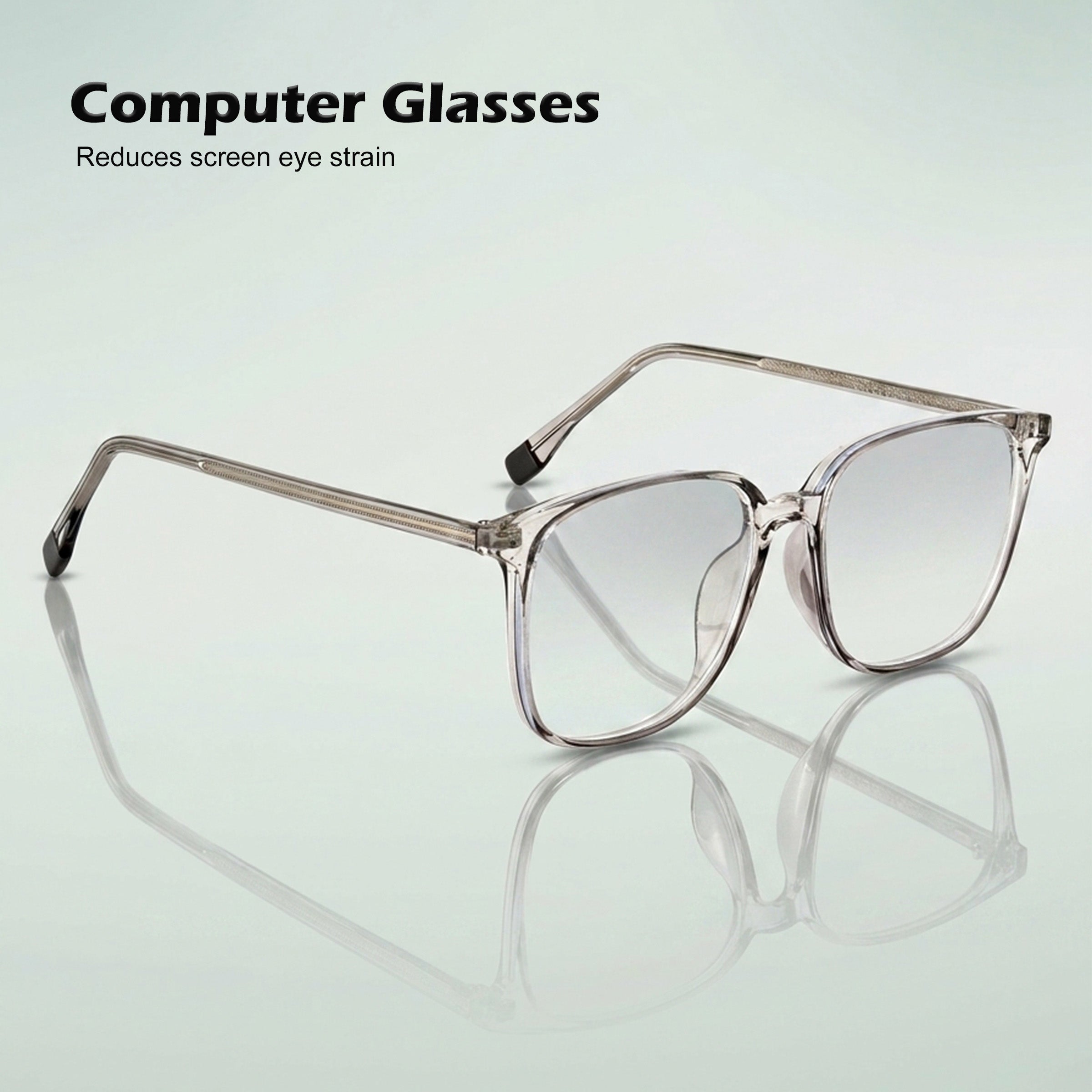Royal Son Square Clear Blue Block Stylish Uv Rays Eye Protection Eyeglasses Men Women - SF0026-C2