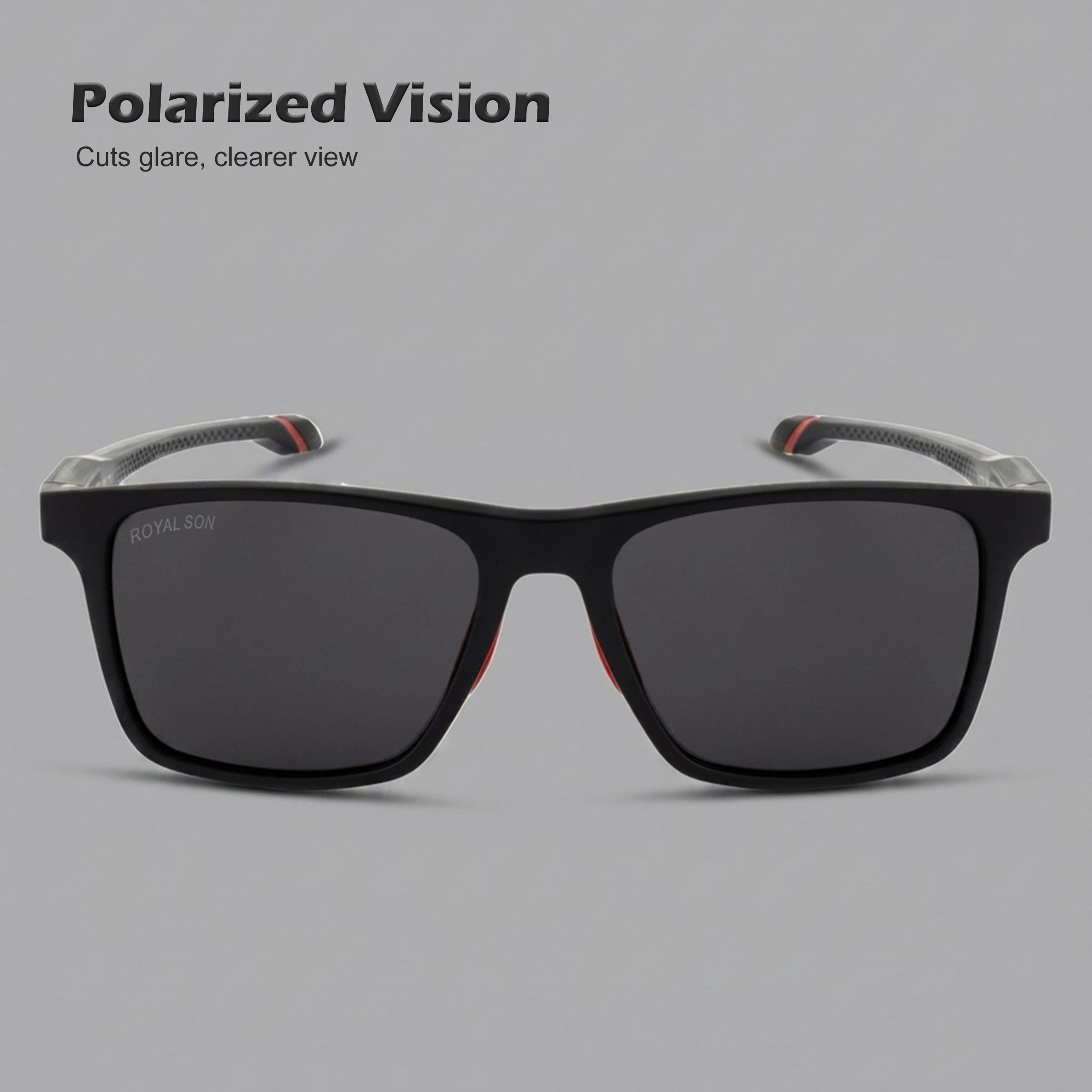 Royal Son Black Cooling Polarized Sunglasses For Men - SG-RS1010-C1