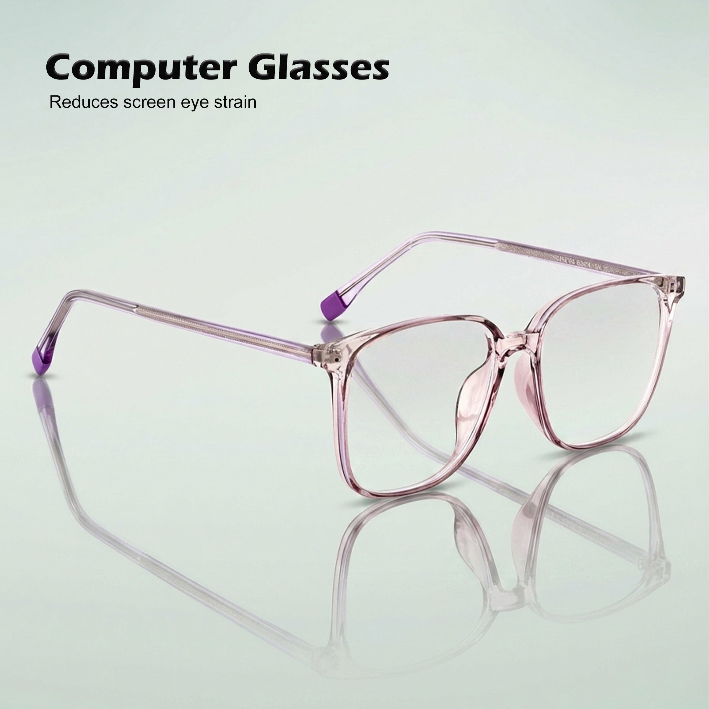 Royal Son Square Anti Glare Transparent Blue Light Blocking Men Spectacles Frame - SF0026-C5