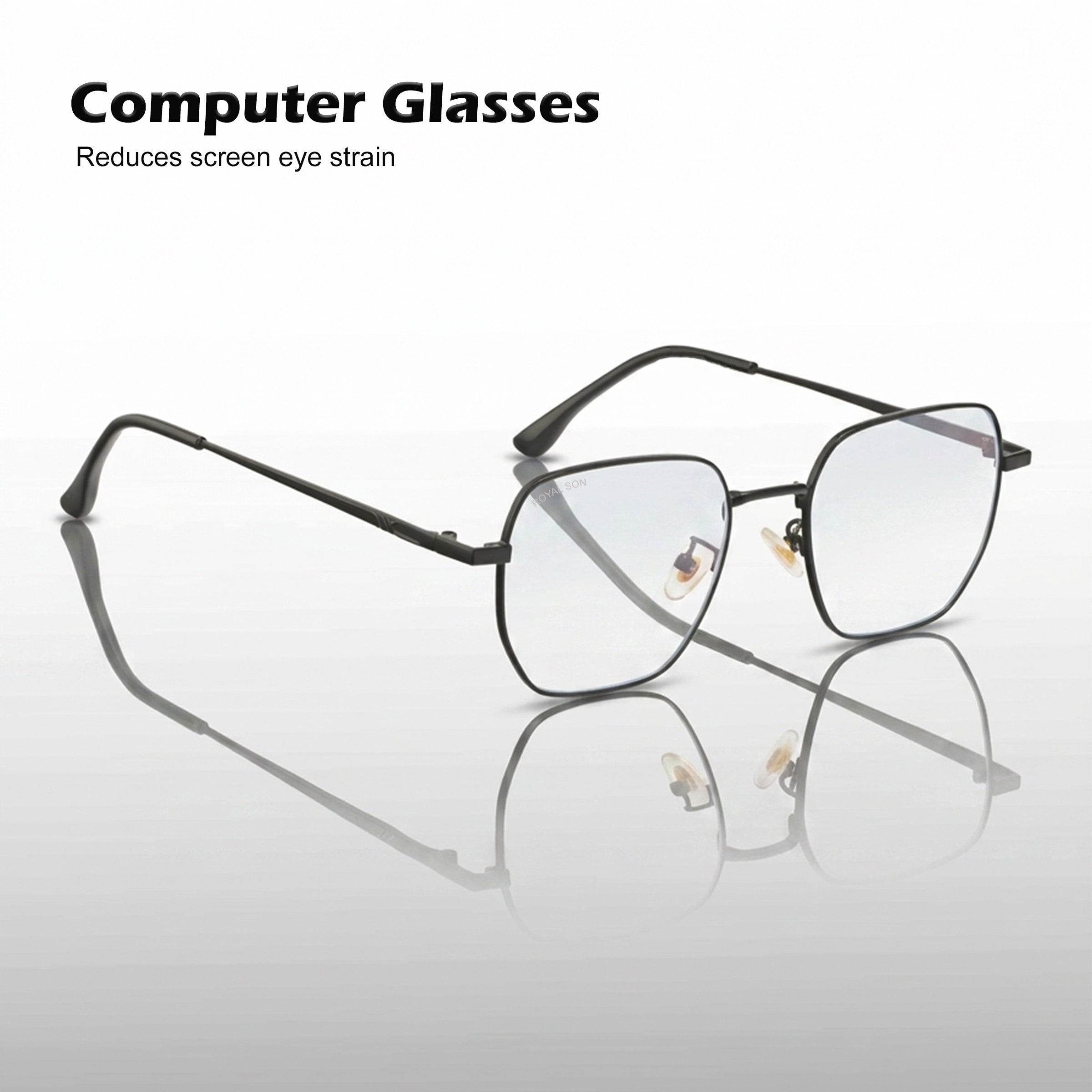 Royal Son Polygon Blue Ray Cut Men Women Eye Glasses - SF0016-C1