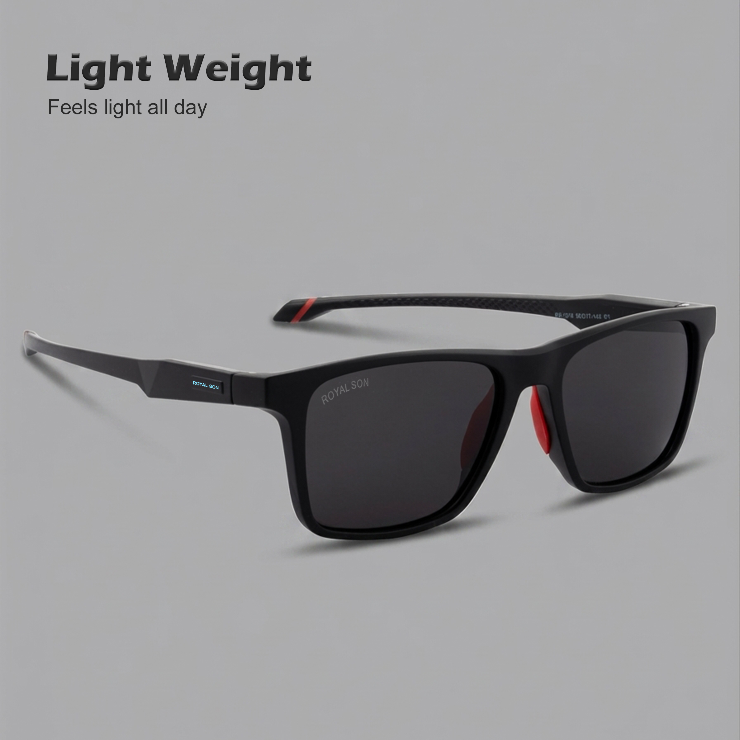 Royal Son Black Cooling Polarized Sunglasses For Men - SG-RS1010-C1
