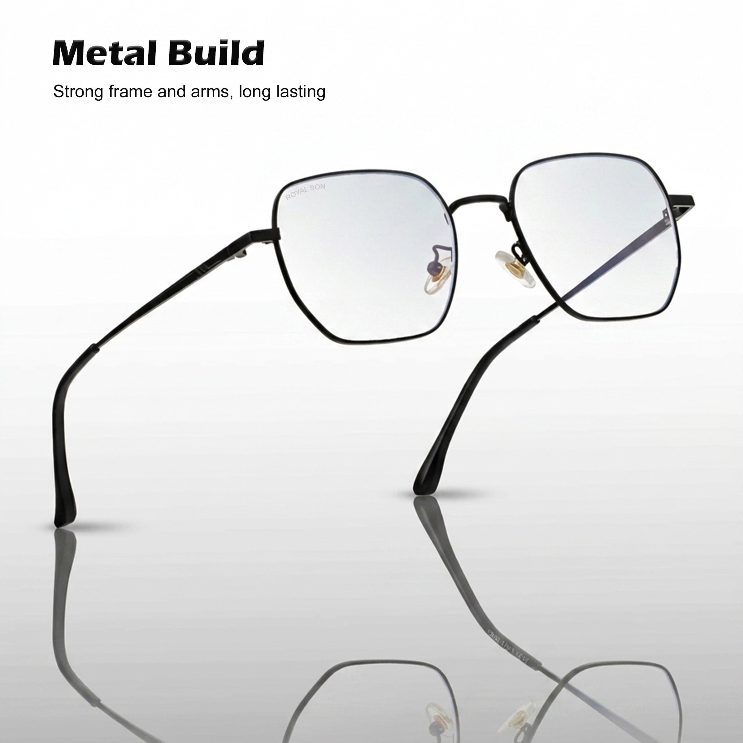 Royal Son Polygon Blue Ray Cut Men Women Eye Glasses - SF0016-C1
