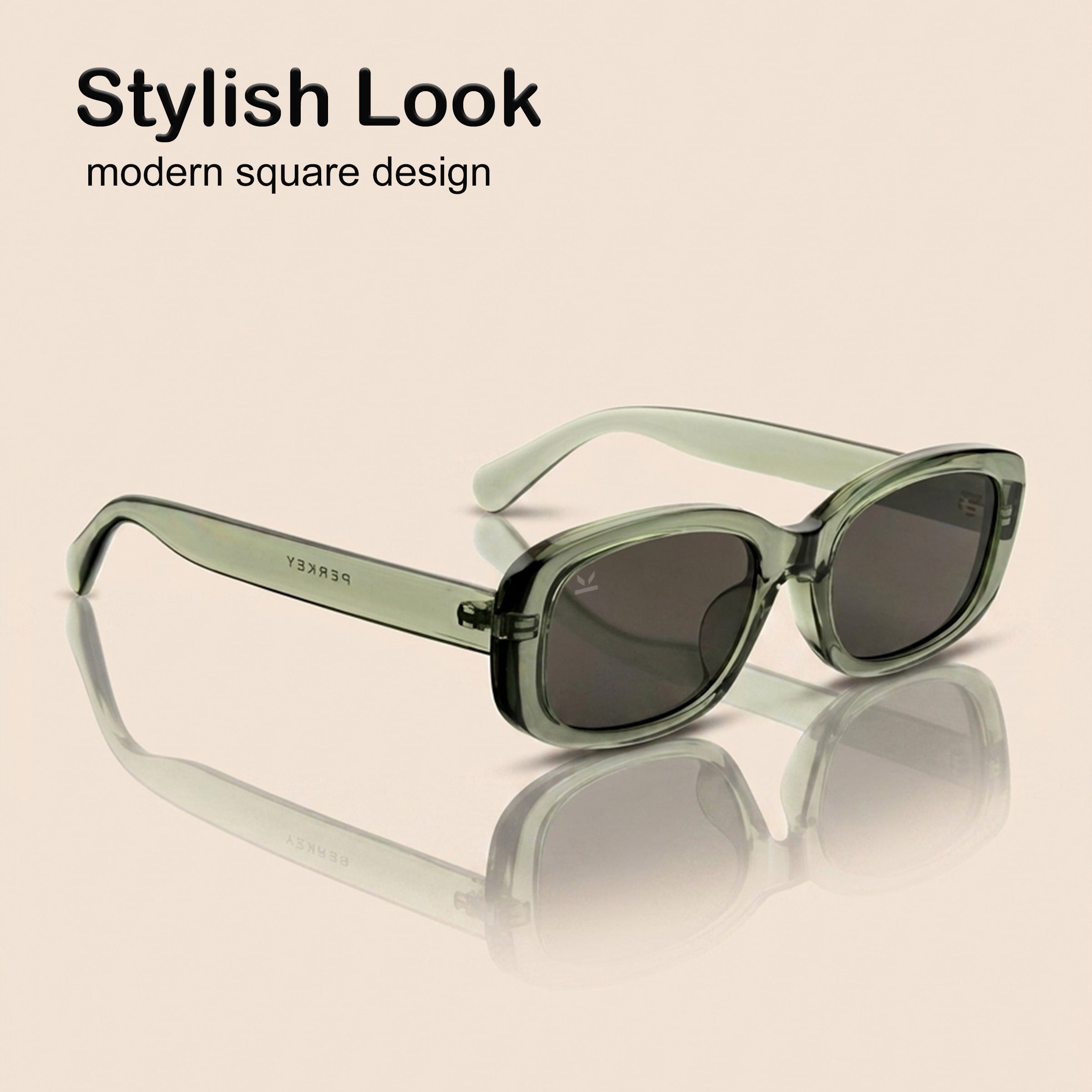 PERKEY 100% UV Protected Rectangle Shades For Women - PRKY0019-C2