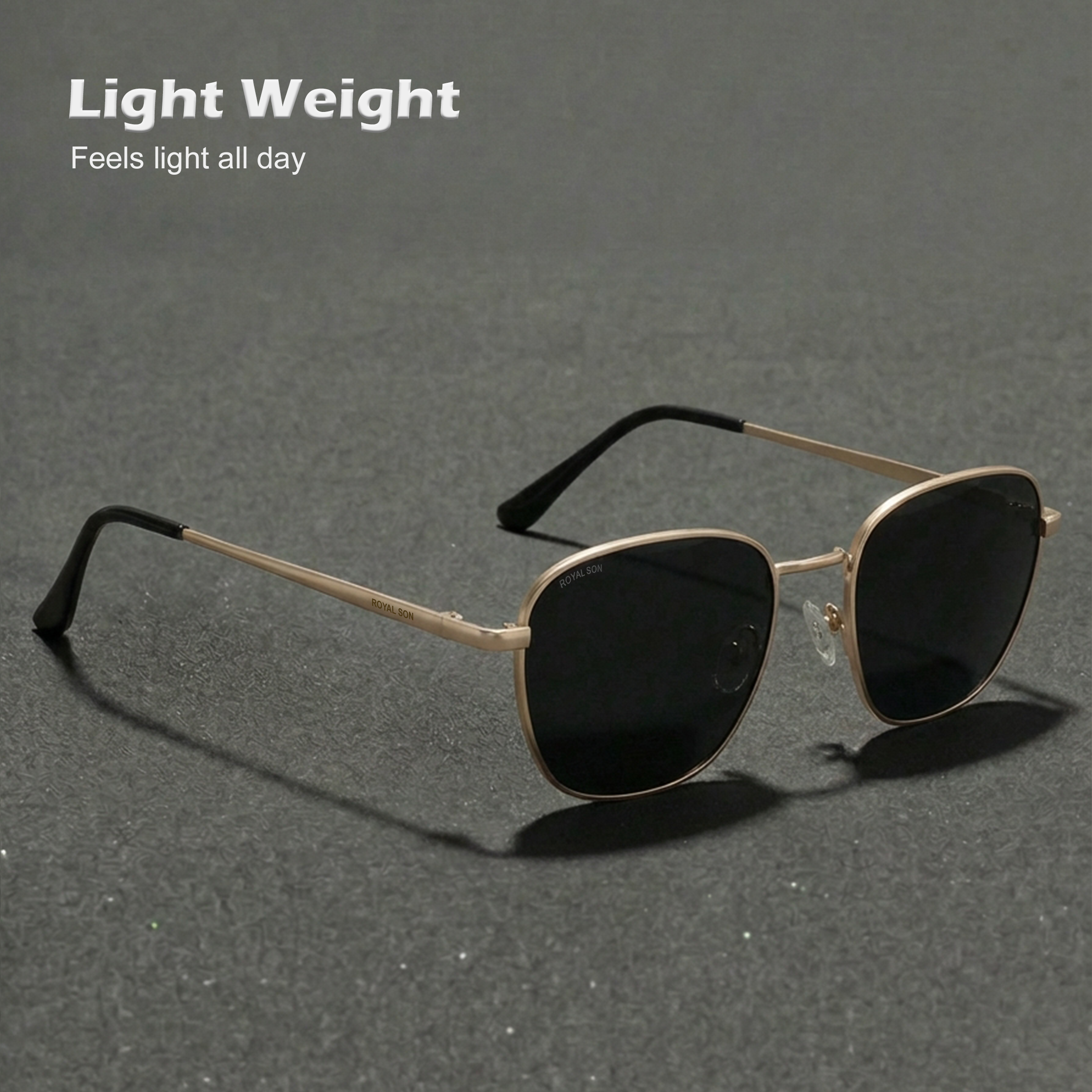 Royal Son Cooling UV Protection Square Sunglasses for Men & Women - SG-RS4040-C3