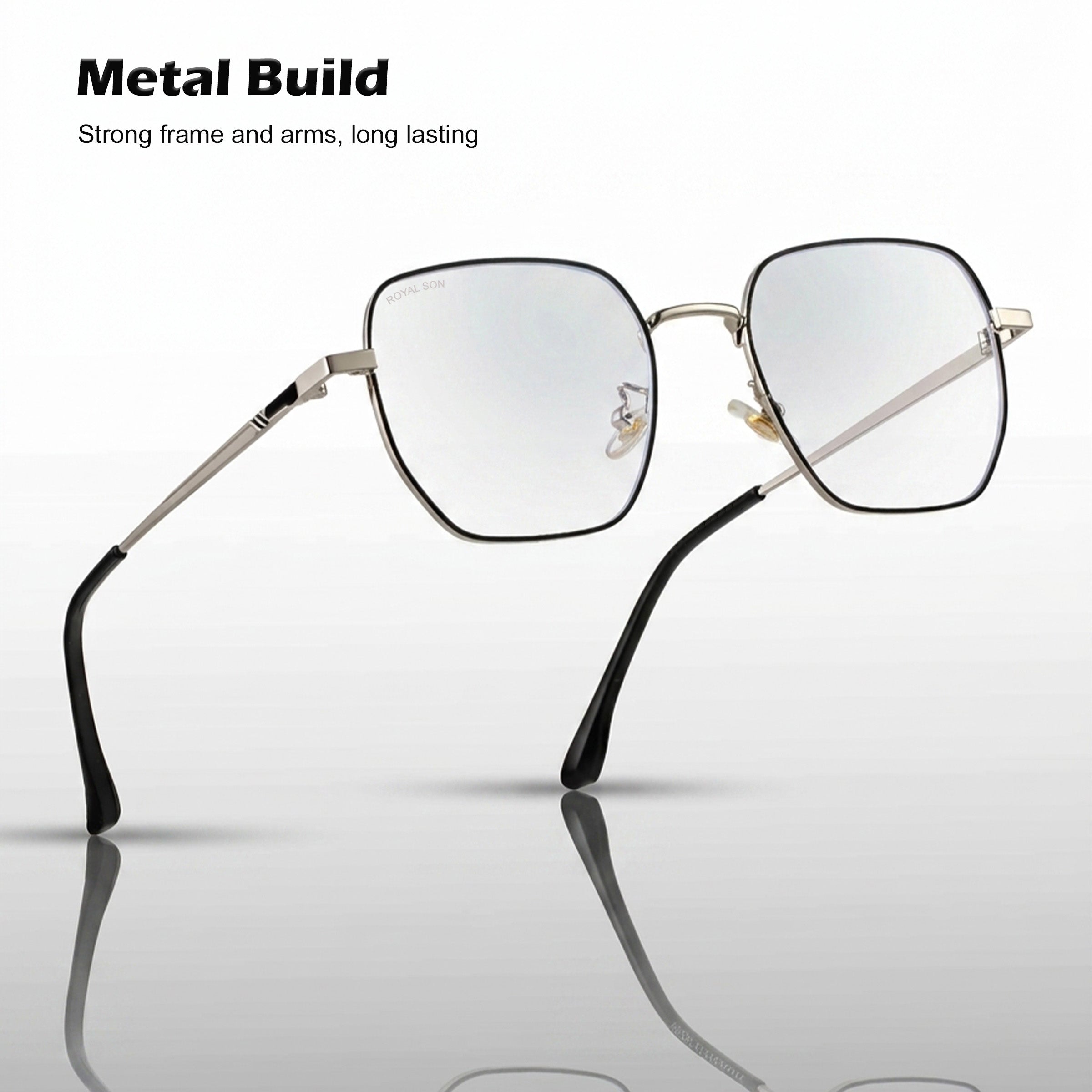 Royal Son Polygon Blue Ray Cut Men Women Eye Glasses - SF0016-C2