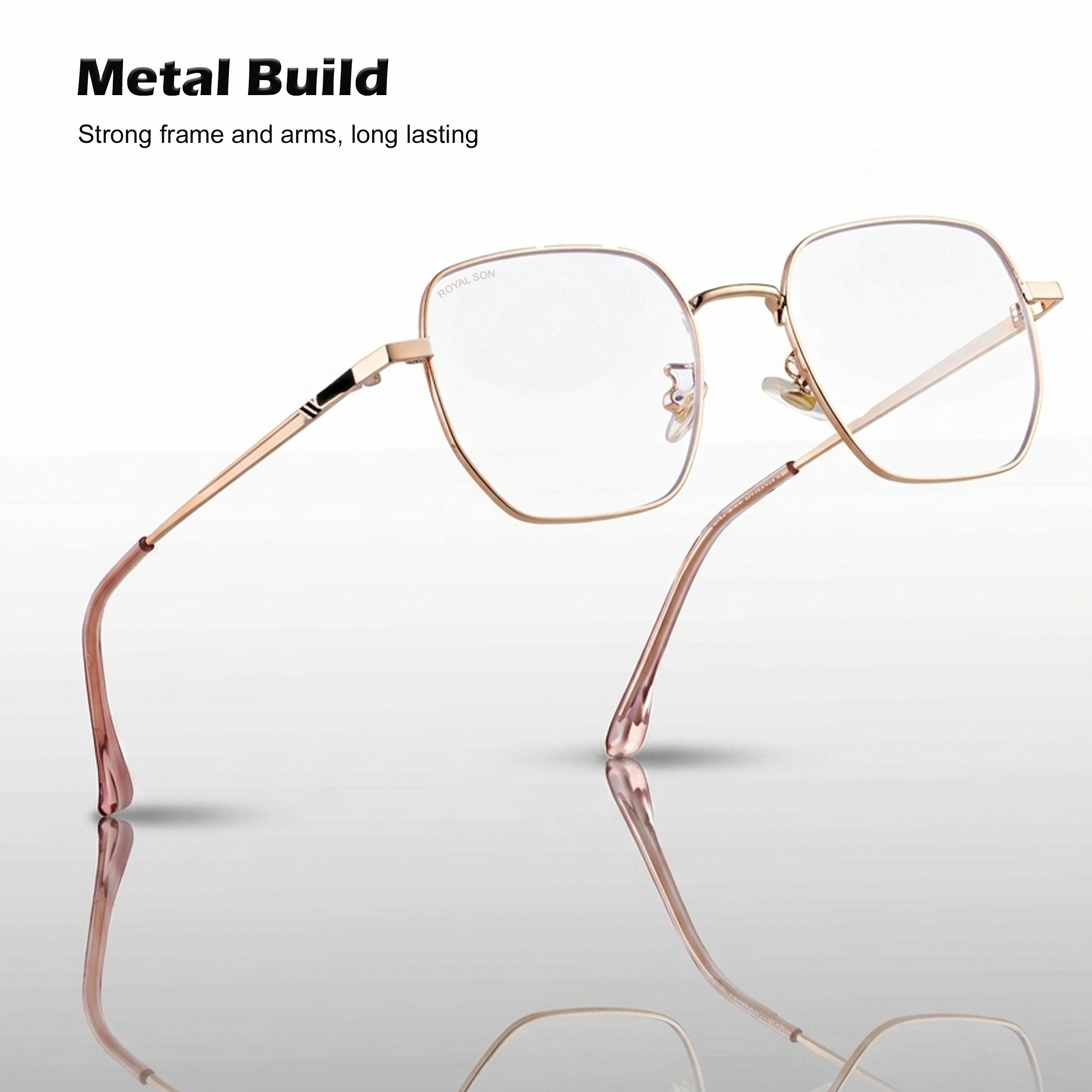 Royal Son Polygon Blue Ray Cut Men Women Eye Glasses - SF0016-C5