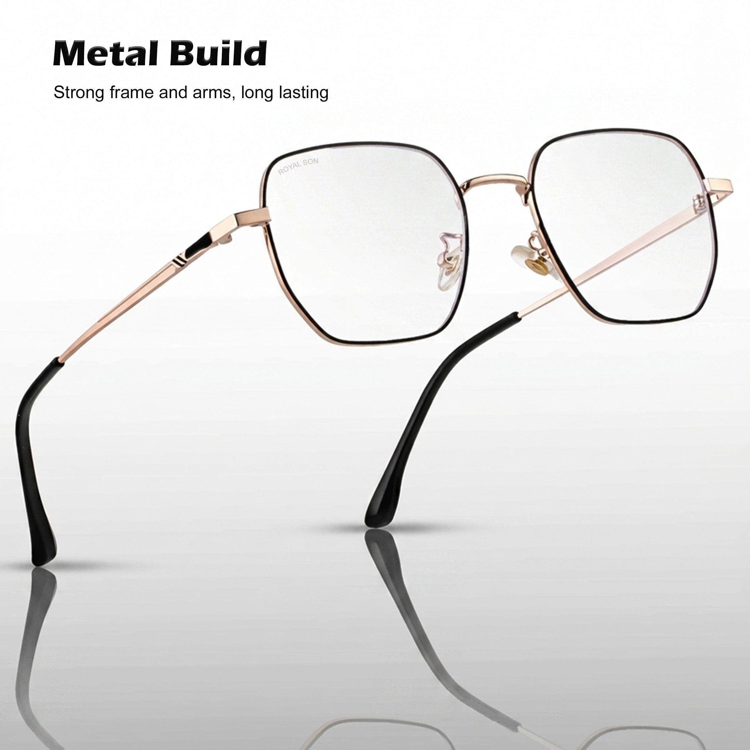 Royal Son Polygon Blue Ray Cut Men Women Eye Glasses - SF0016-C4
