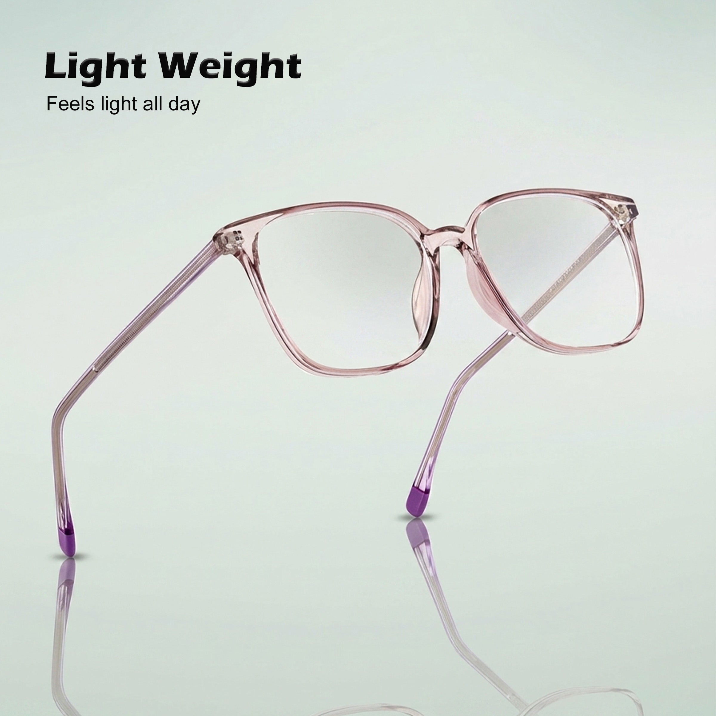Royal Son Square Anti Glare Transparent Blue Light Blocking Men Spectacles Frame - SF0026-C5