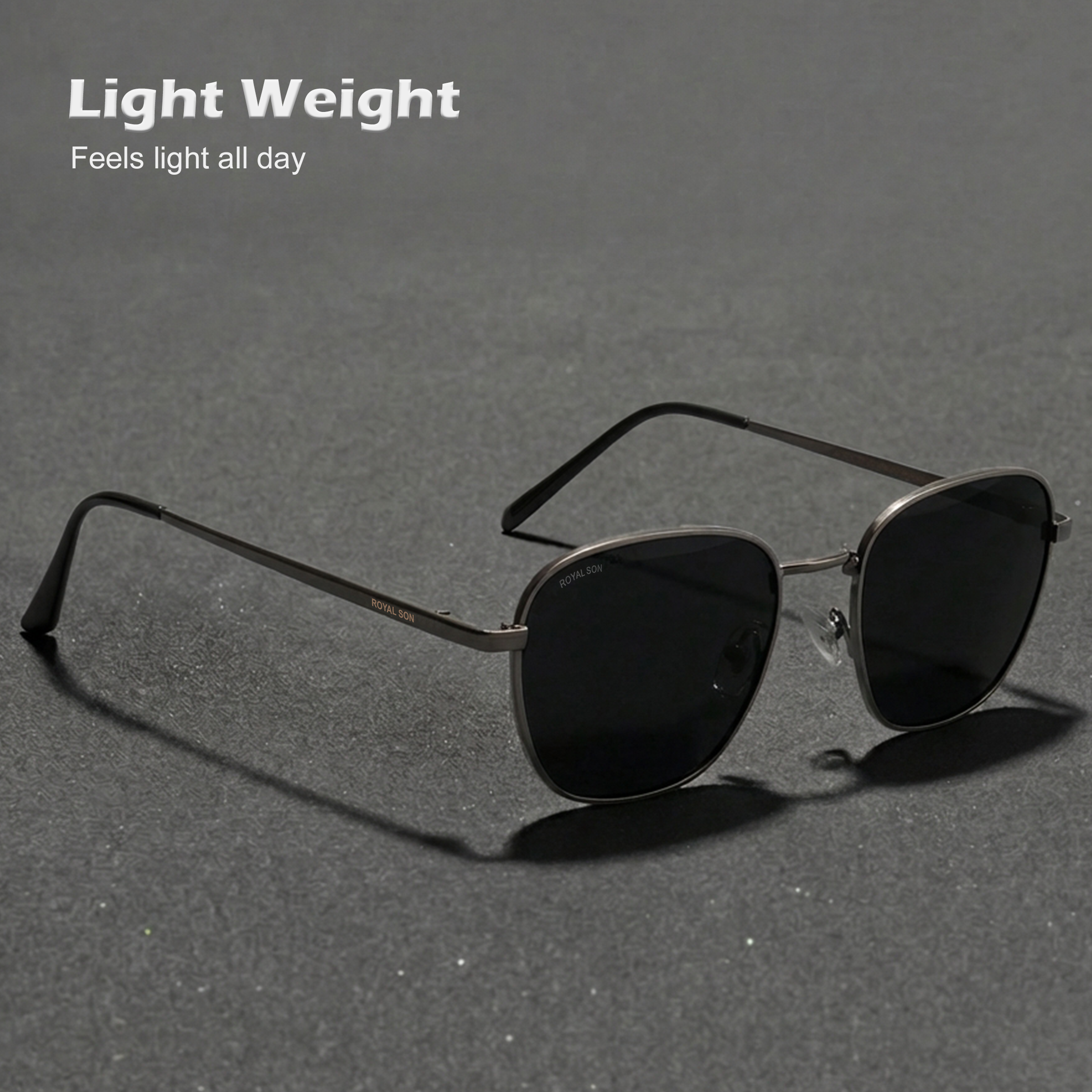 ROYAL SON Black UV Protection Sunglasses for Men Women - SG-RS4040-C1