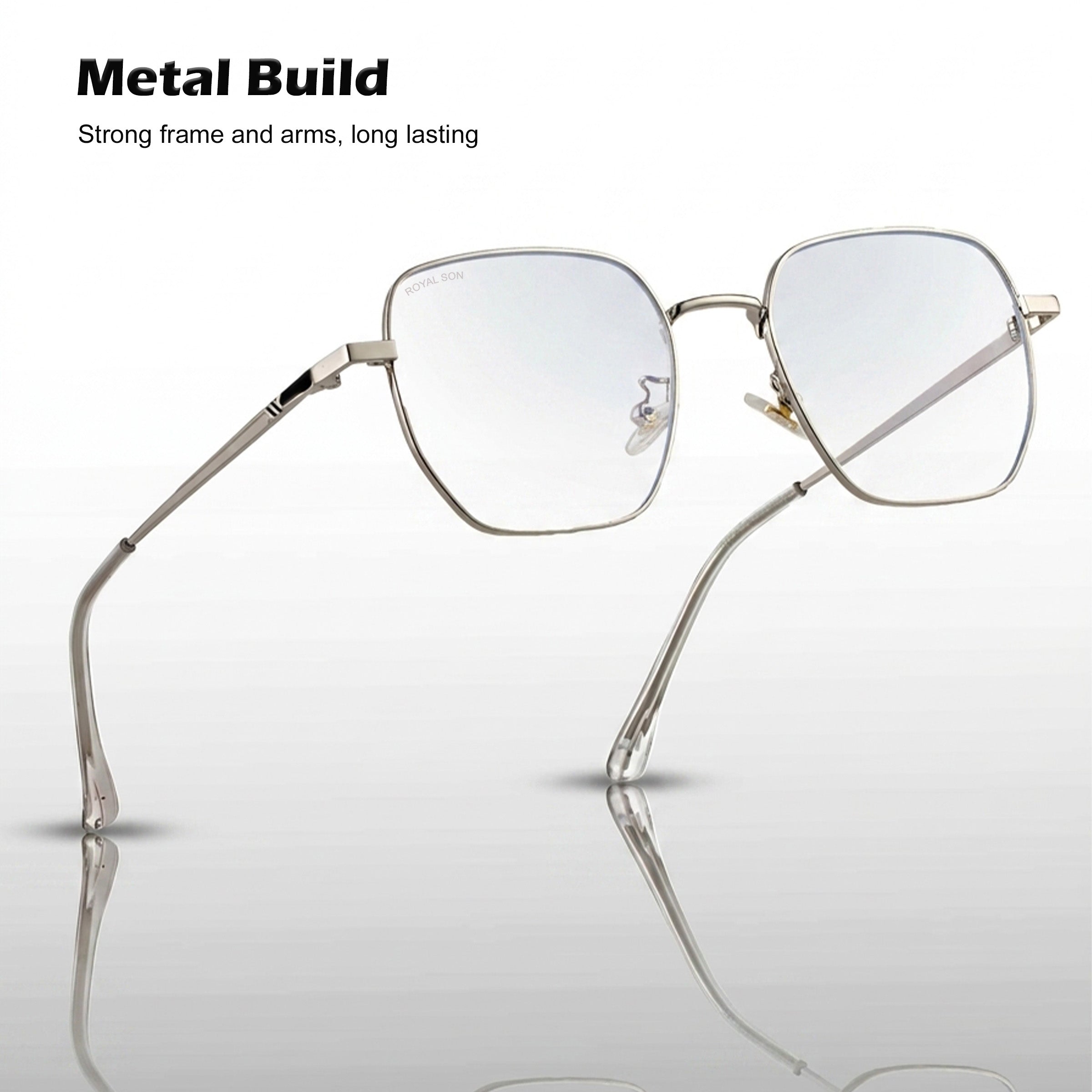 Royal Son Polygon Blue Ray Cut Men Women Eye Glasses - SF0016-C3