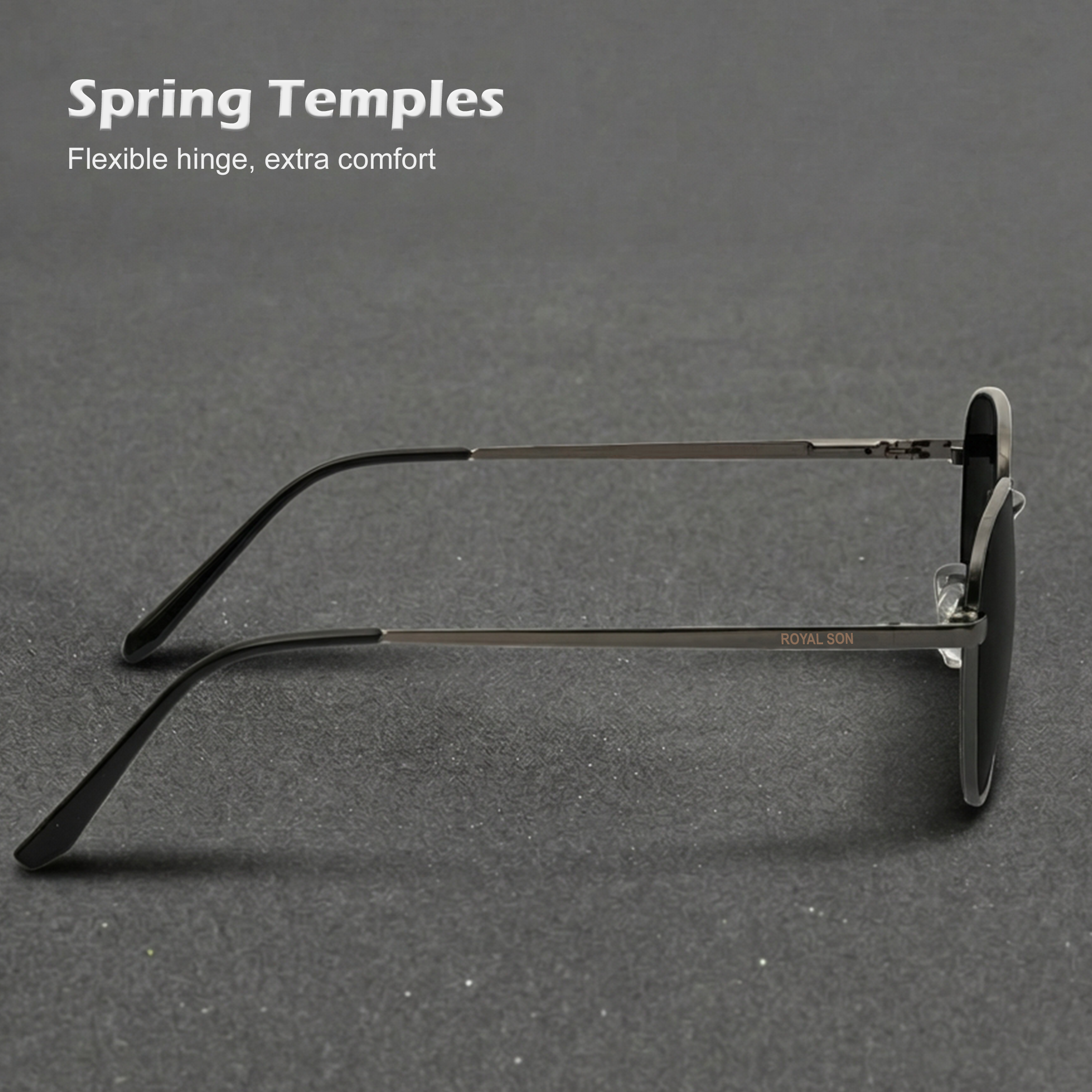 ROYAL SON Black UV Protection Sunglasses for Men Women - SG-RS4040-C1