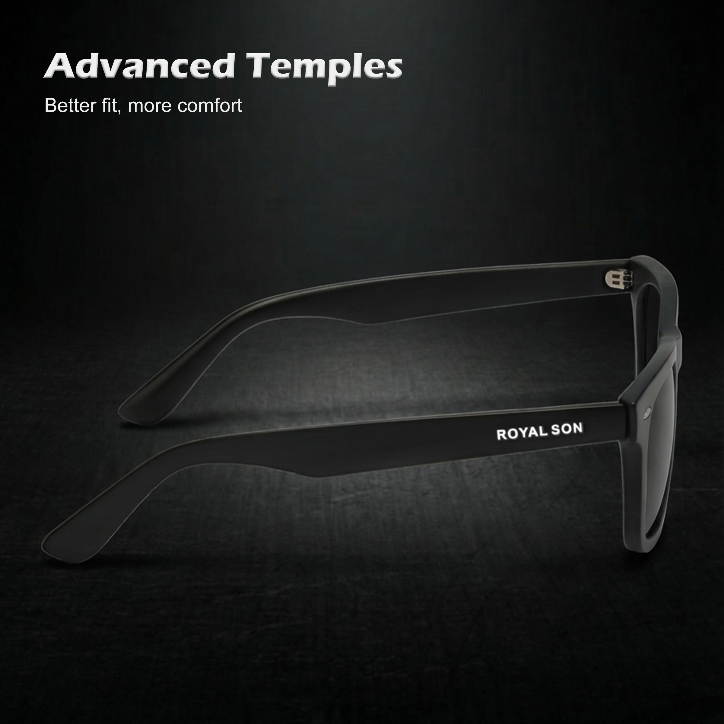 ROYAL SON Black Polarized Sunglasses for Men Women - SG-RS3030-C1