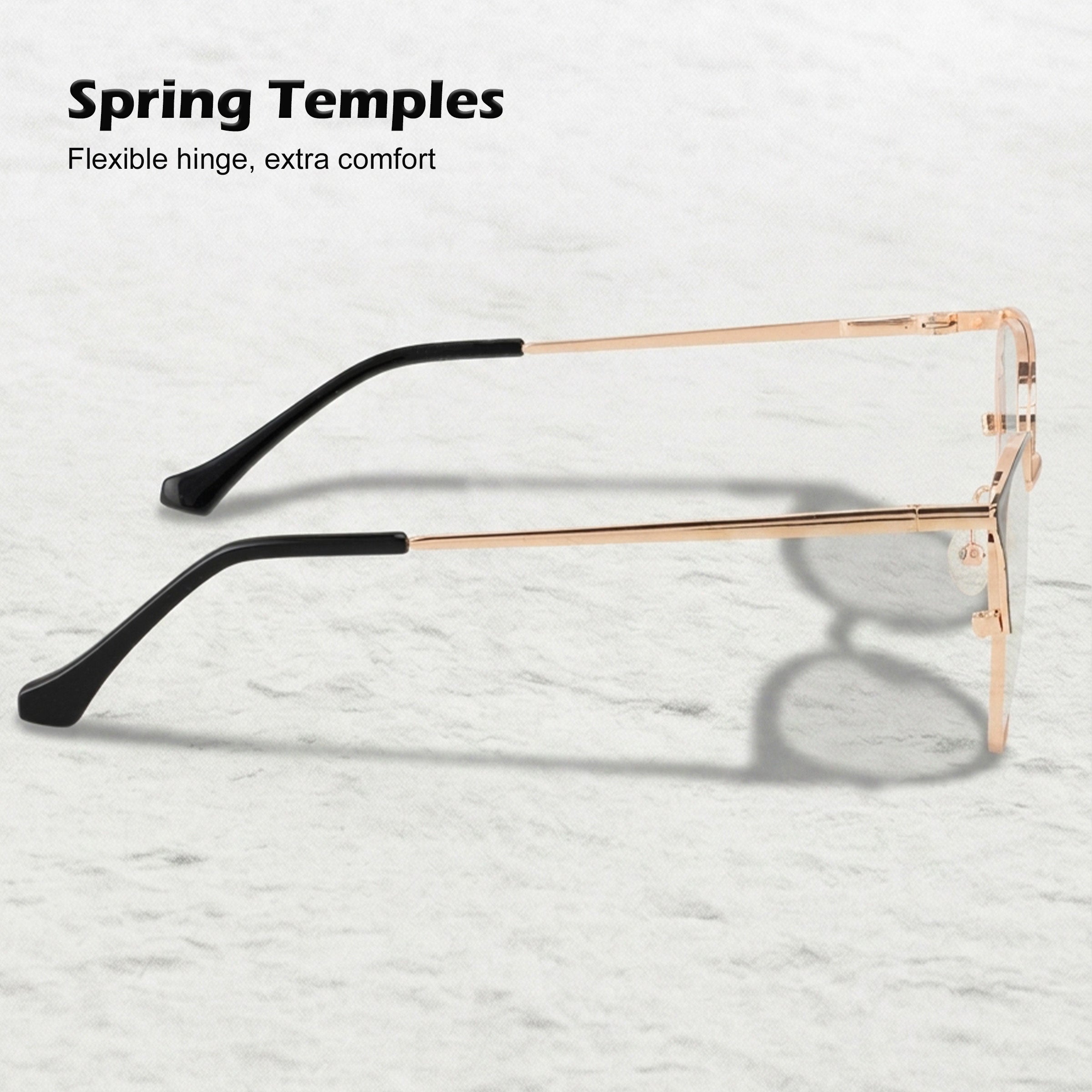 Royal Son Cat Eye Black Gold Spectacles Frames Women - SF0084-C1