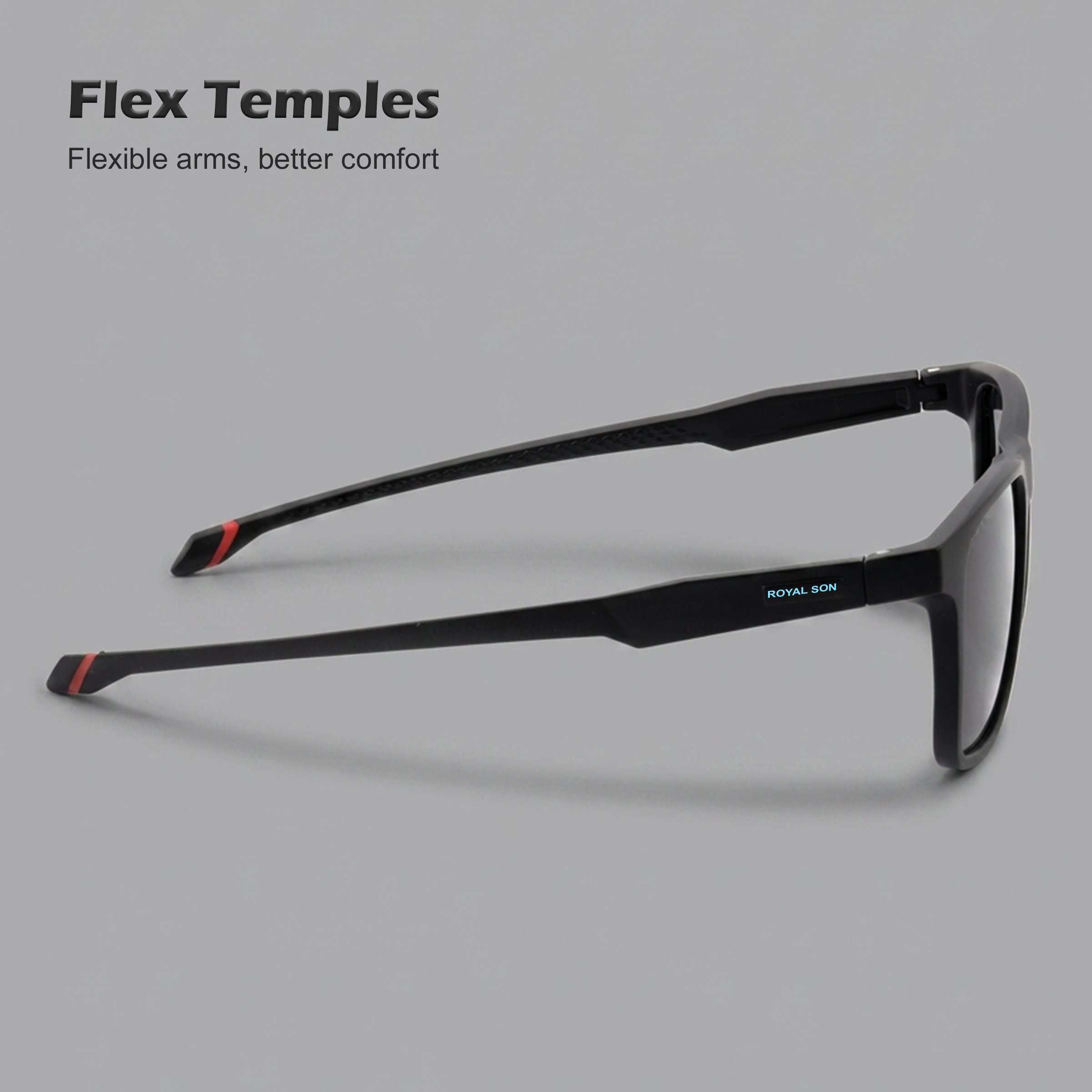 Royal Son Black Cooling Polarized Sunglasses For Men - SG-RS1010-C1