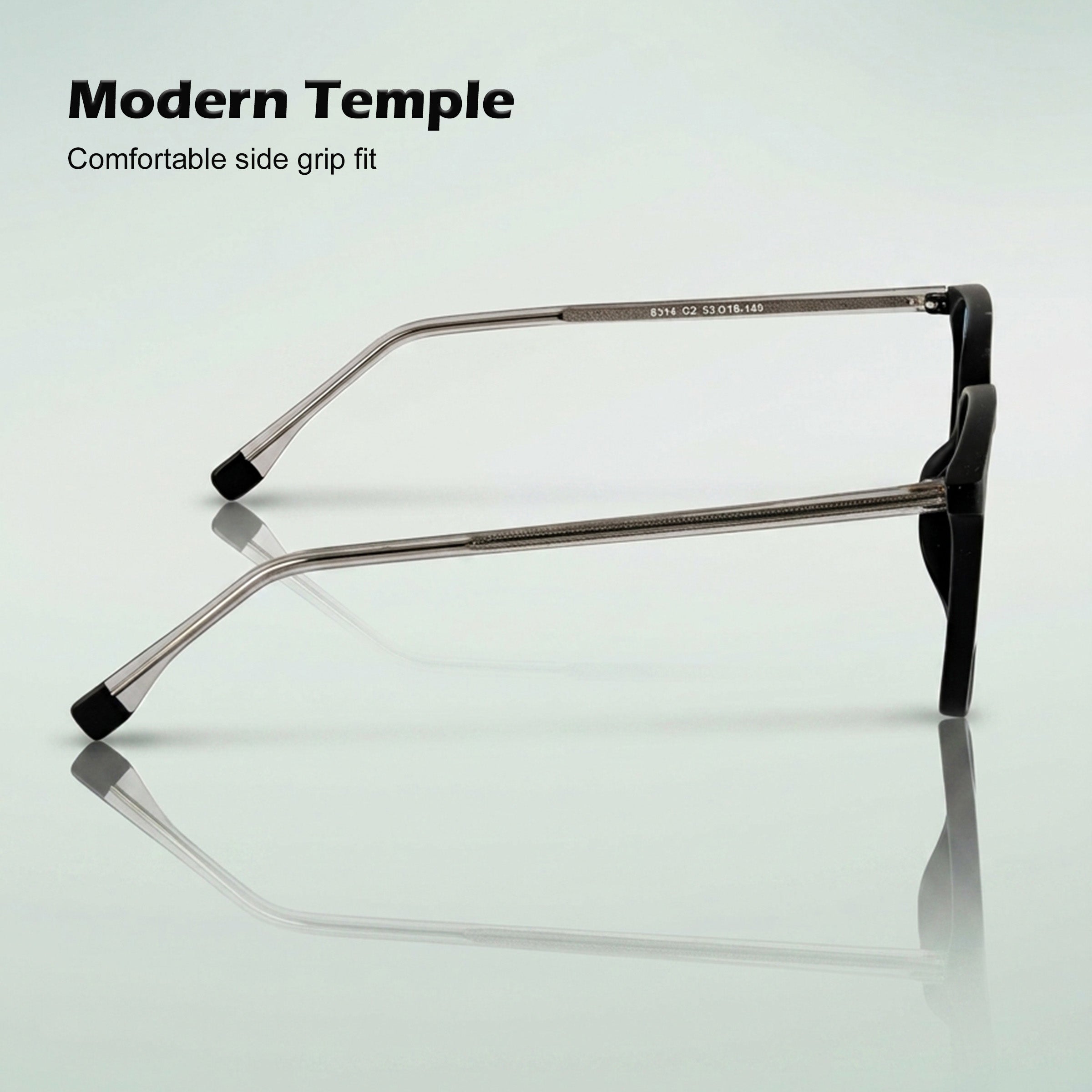 Royal Son Square Transparent Blue Ray Cut Stylish Eye Protection Men's Spectacles Frame - SF0026-C1