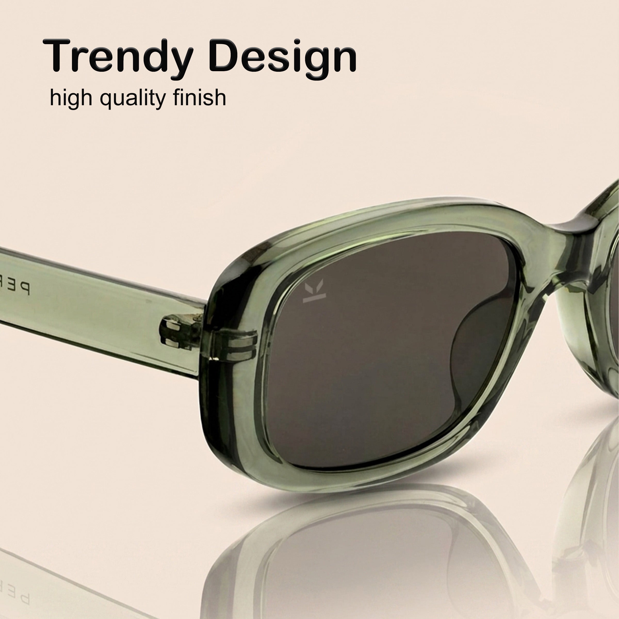 PERKEY 100% UV Protected Rectangle Shades For Women - PRKY0019-C2