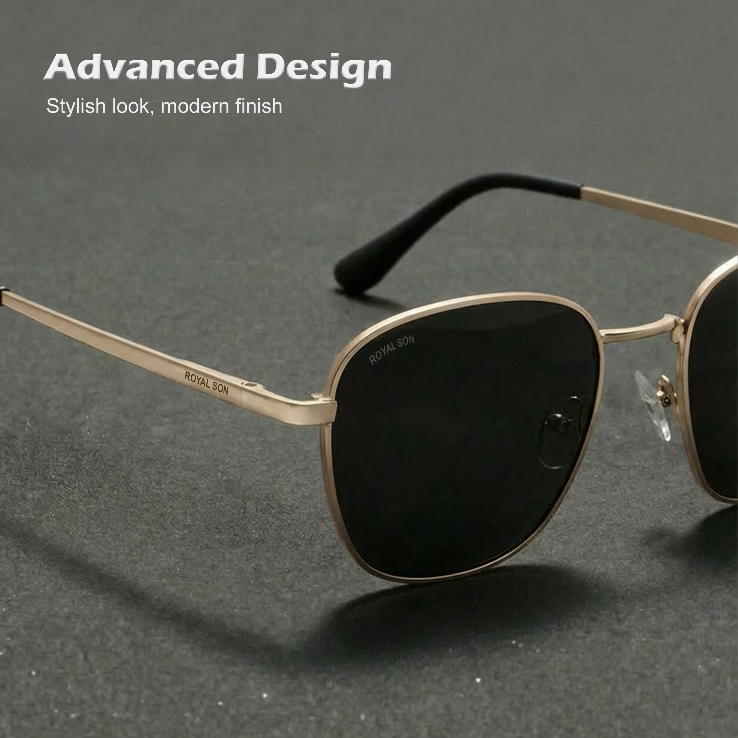 Royal Son Cooling UV Protection Square Sunglasses for Men & Women - SG-RS4040-C3