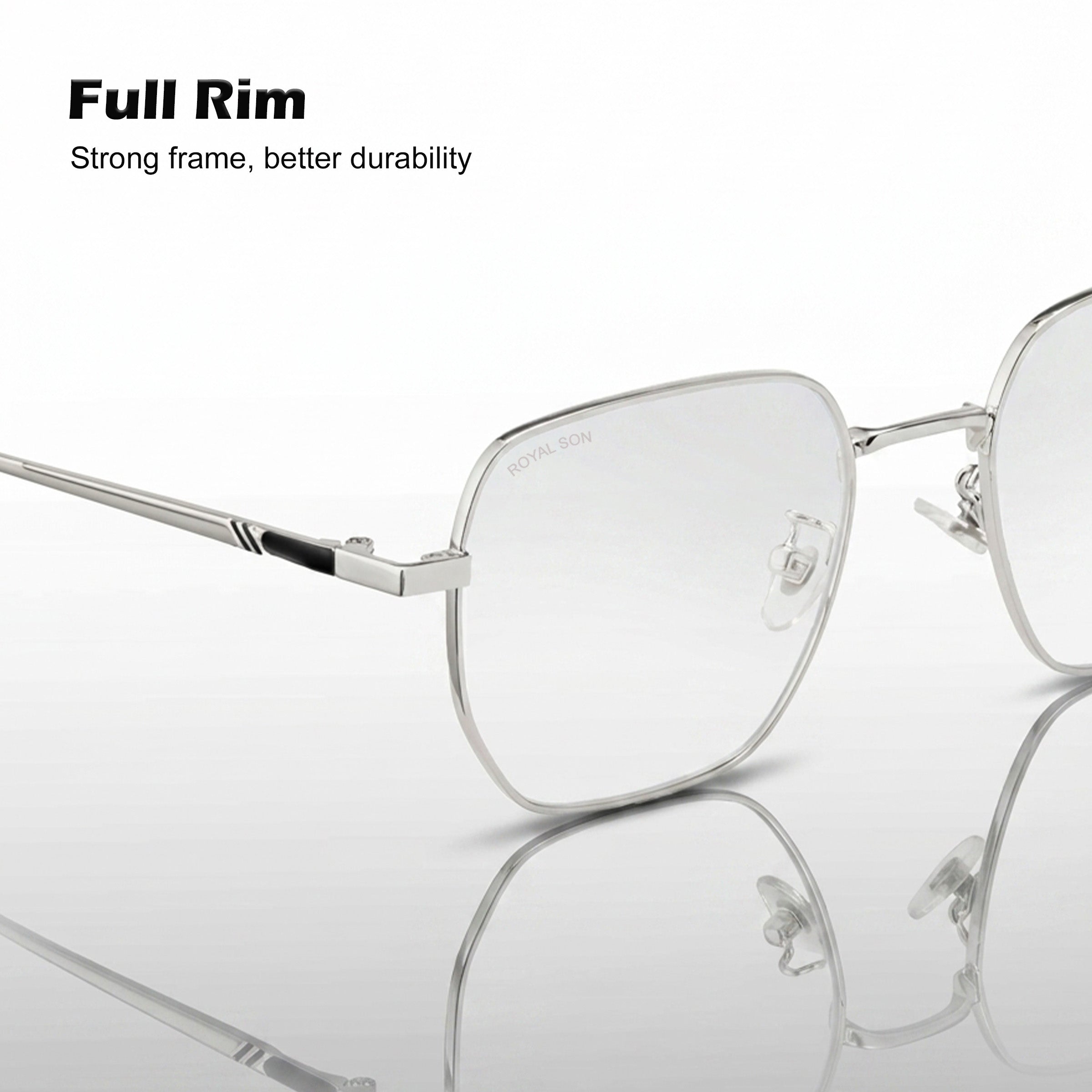 Royal Son Polygon Blue Ray Cut Men Women Eye Glasses - SF0016-C3