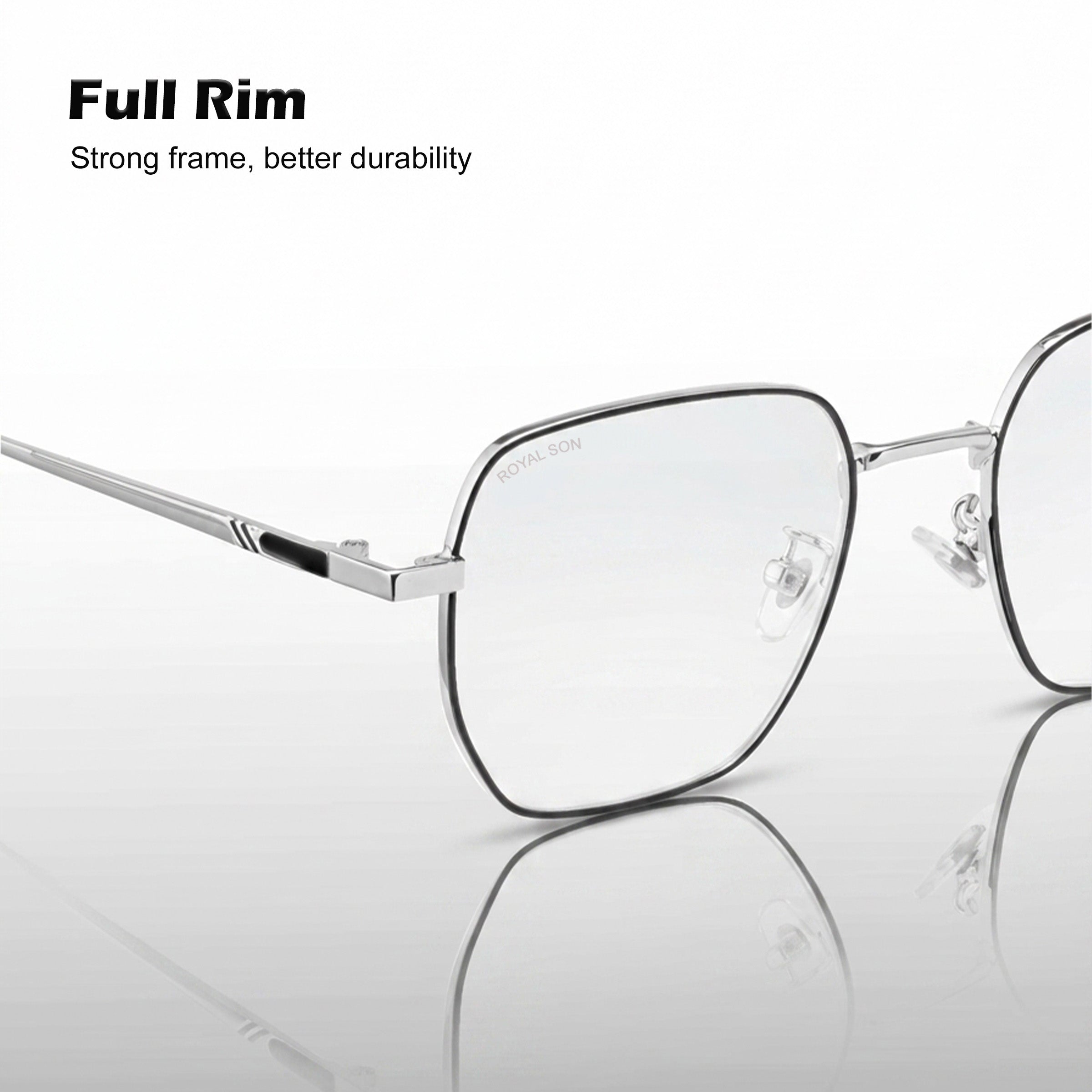 Royal Son Polygon Blue Ray Cut Men Women Eye Glasses - SF0016-C2