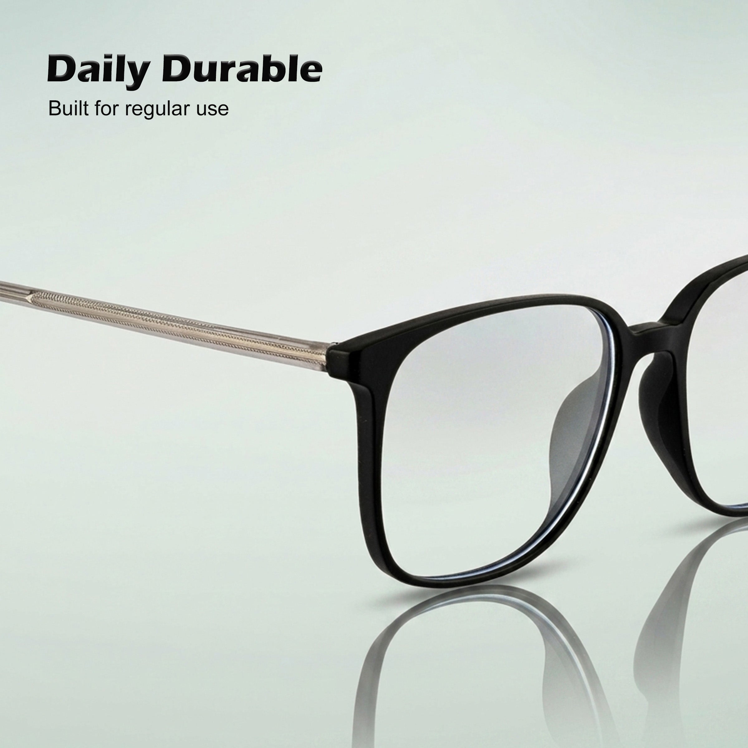 Royal Son Square Transparent Blue Ray Cut Stylish Eye Protection Men's Spectacles Frame - SF0026-C1