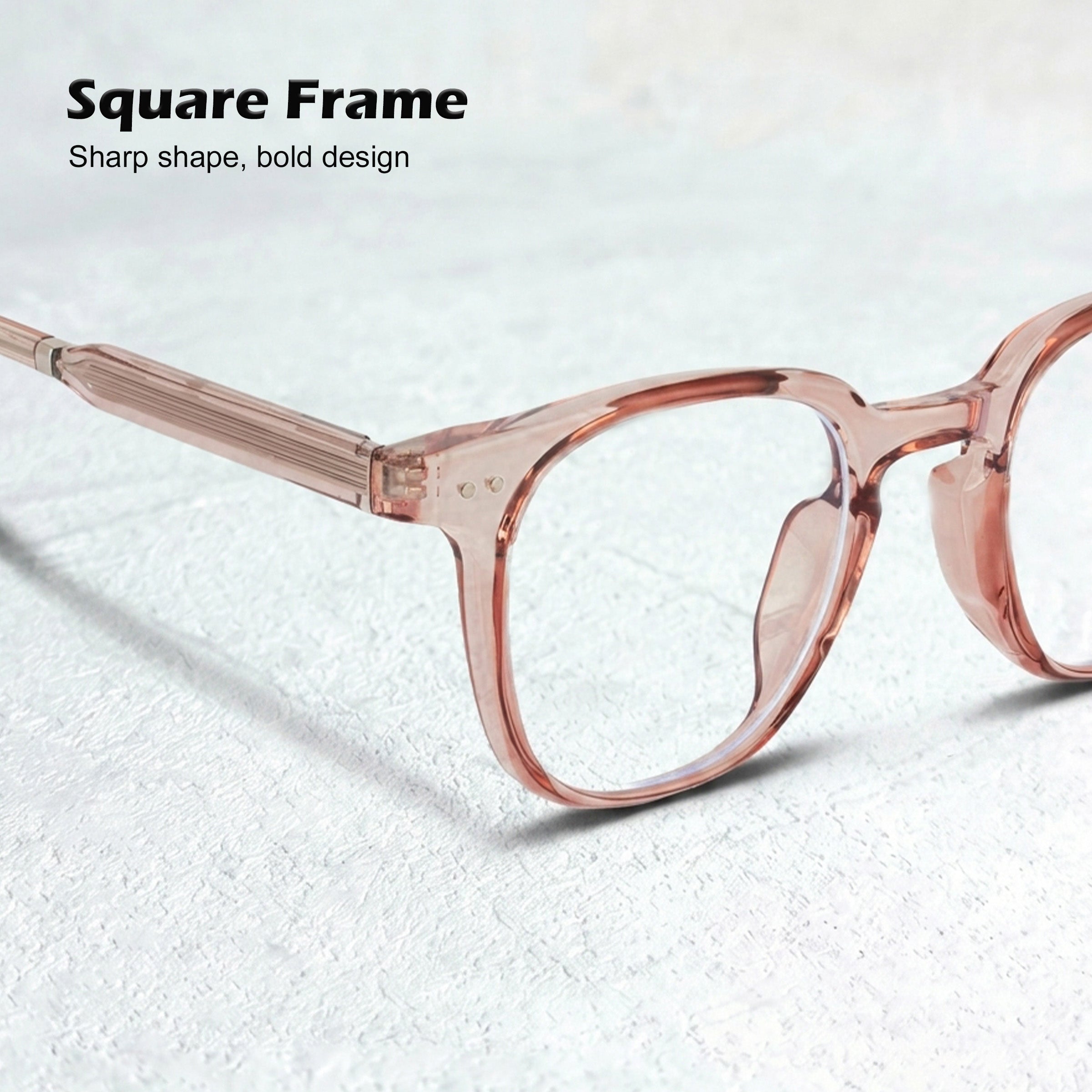 Royal Son Sqaure Brown Anti glare Blue Cut Spectacles Frames Men Women - SF0058-C4