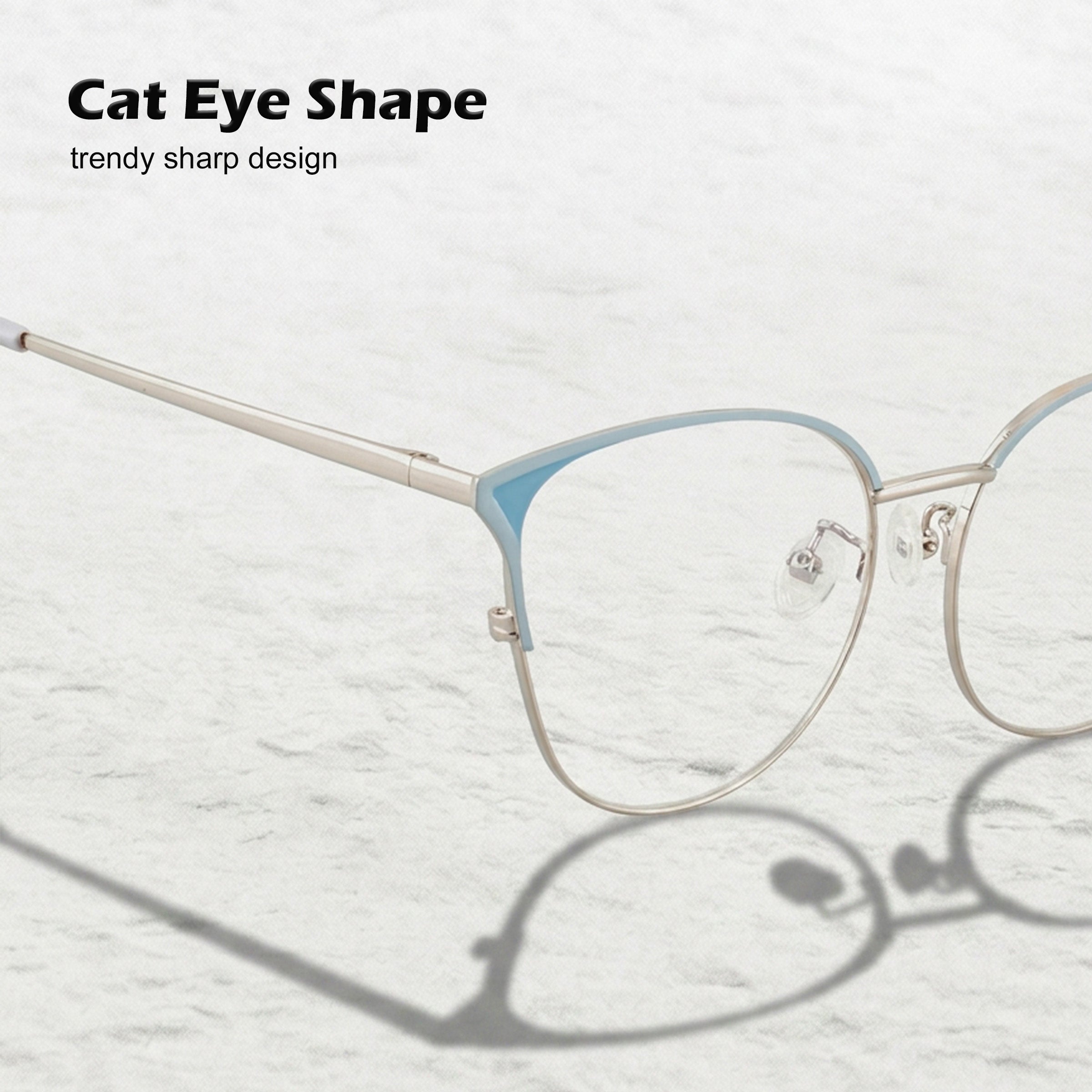 Royal Son Full Rim Grey Silver Blue Cut Anti glare Eye Protection Specs Women - SF0084-C2 - SF0084-C2
