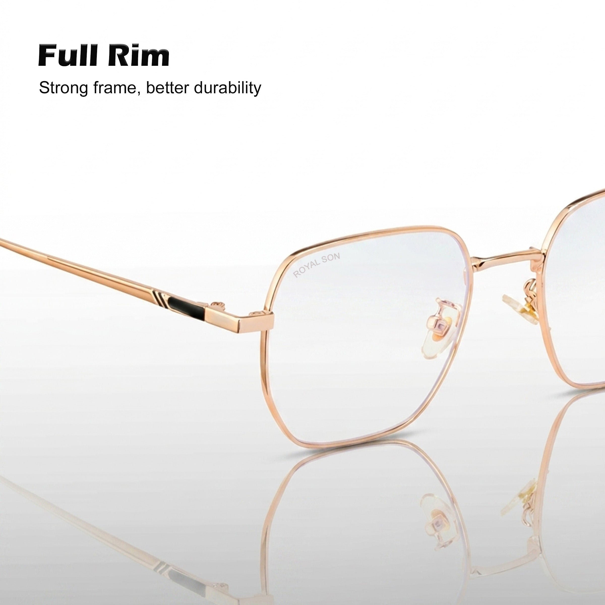 Royal Son Polygon Blue Ray Cut Men Women Eye Glasses - SF0016-C5