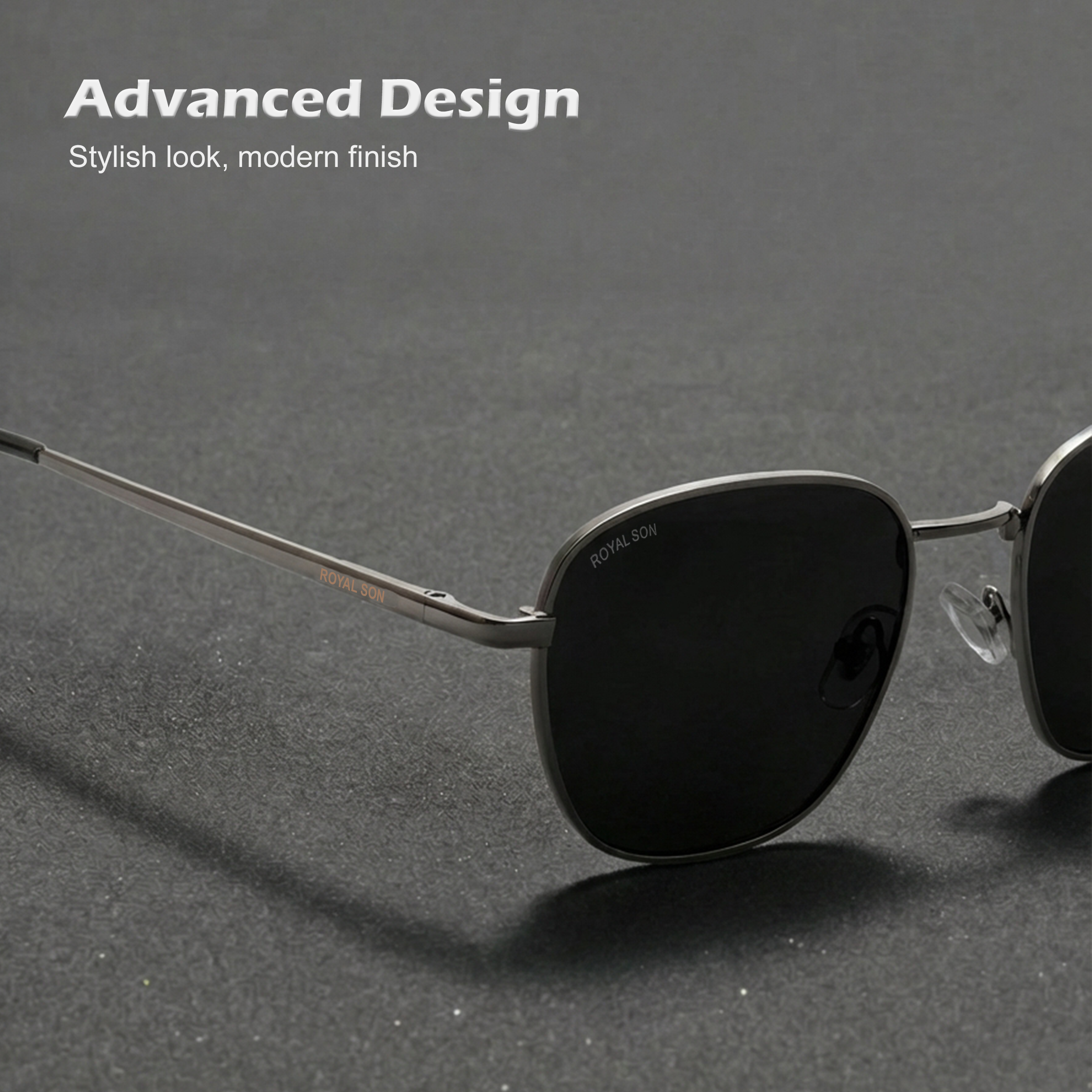 ROYAL SON Black UV Protection Sunglasses for Men Women - SG-RS4040-C1