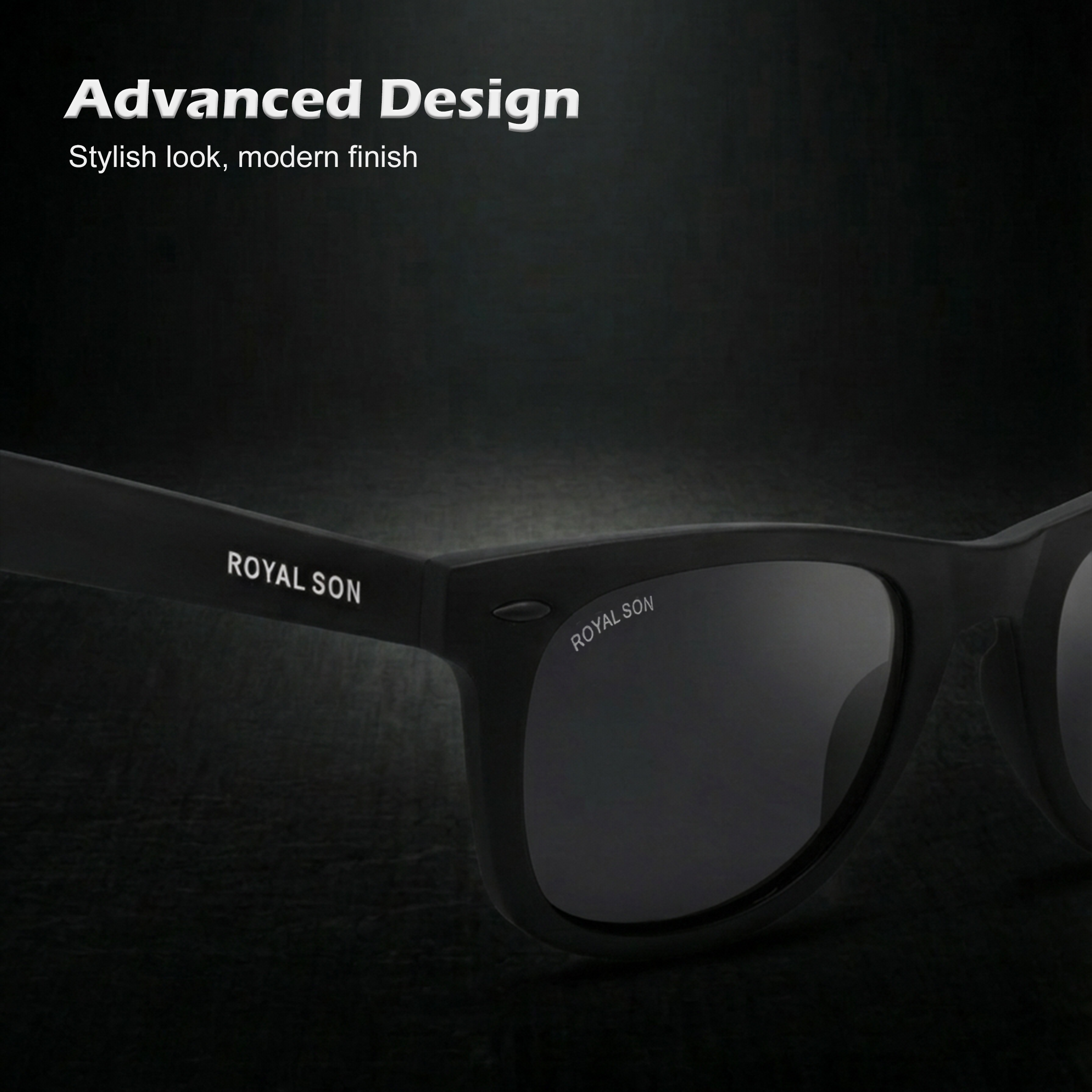 ROYAL SON Black Polarized Sunglasses for Men Women - SG-RS3030-C1