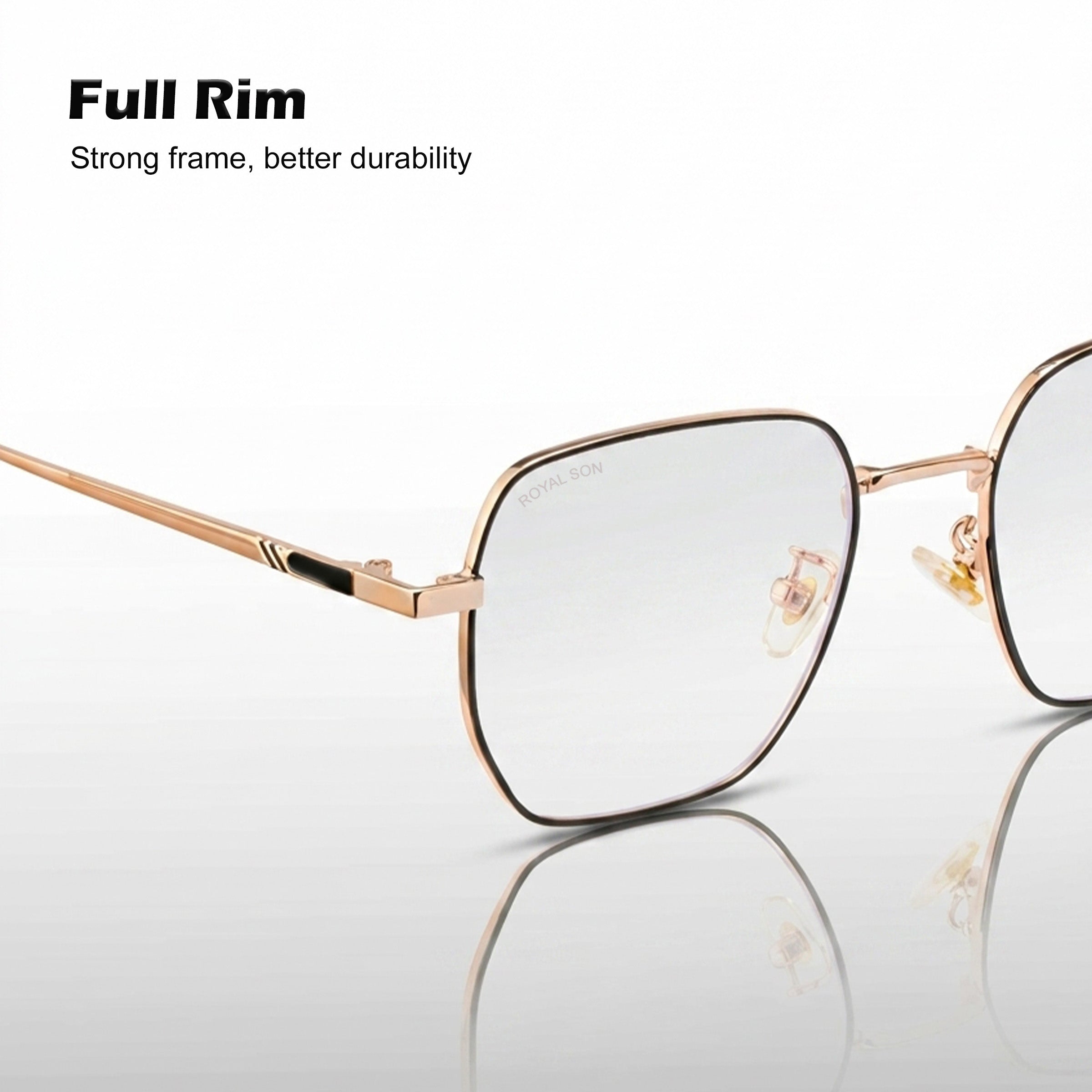 Royal Son Polygon Blue Ray Cut Men Women Eye Glasses - SF0016-C4
