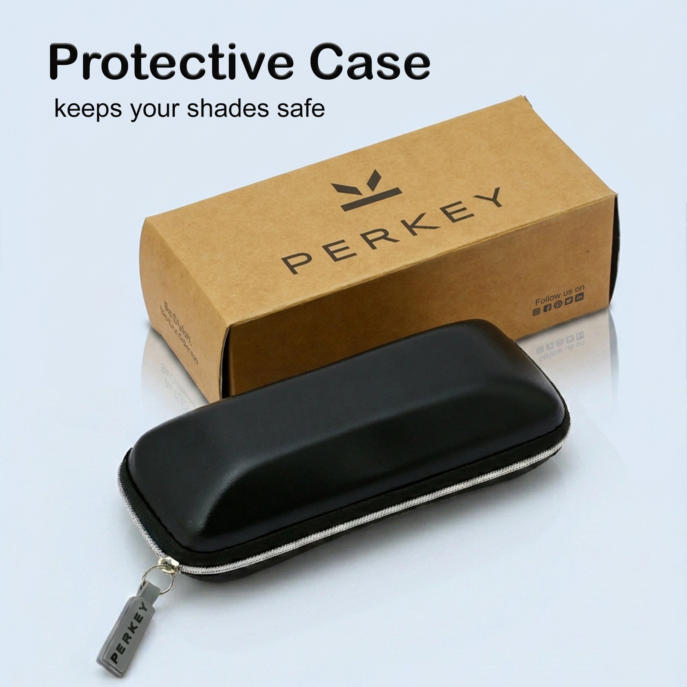 PERKEY Rectangle Brown UV Protected Polarized Stylish Goggles Men Women - PRKY006-C2
