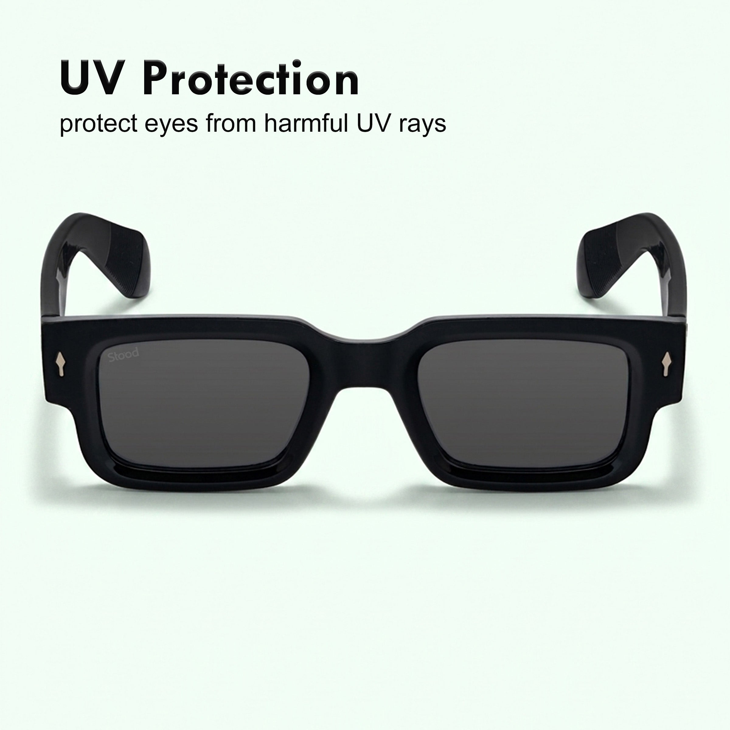 Stood Narrow Square Black UV Protection Sunglasses For Men & Women Stylish – SG-STD0014-C1