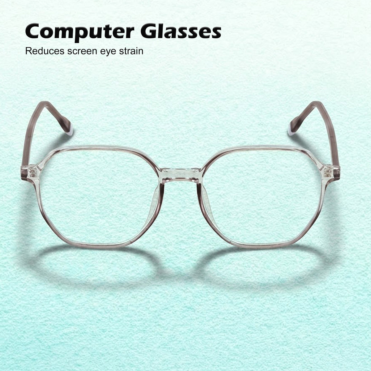 Royal Son Polygon Stylish White Men Spectacles Frame Eye Protection Laptop - SF0025-C3