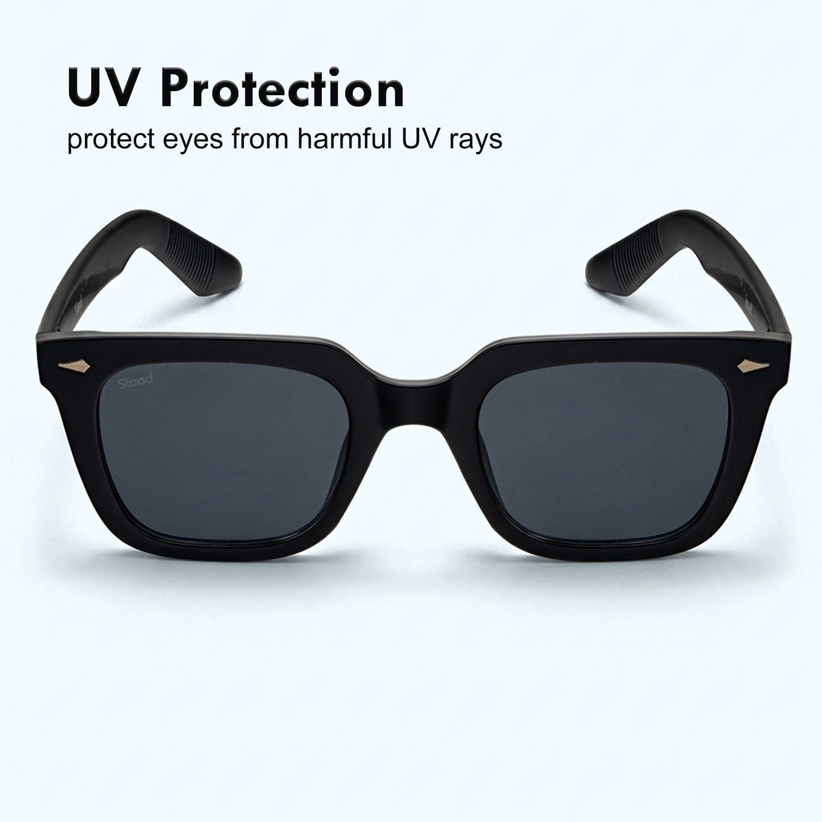 Stood Retro Square Black UV Protection Sunglasses For Men & Women Stylish – SG-STD0013-C1